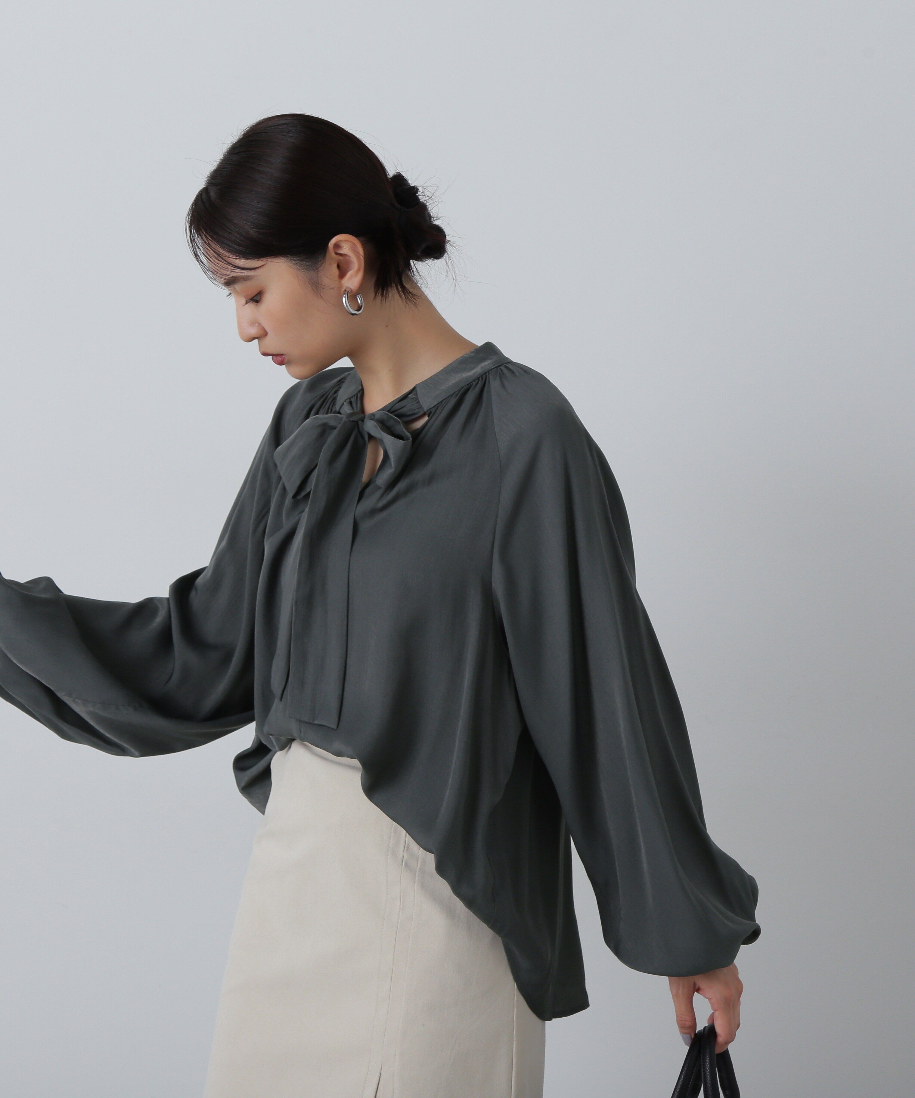  「前後2wayボウタイブラウス」|シャツ・ブラウス|