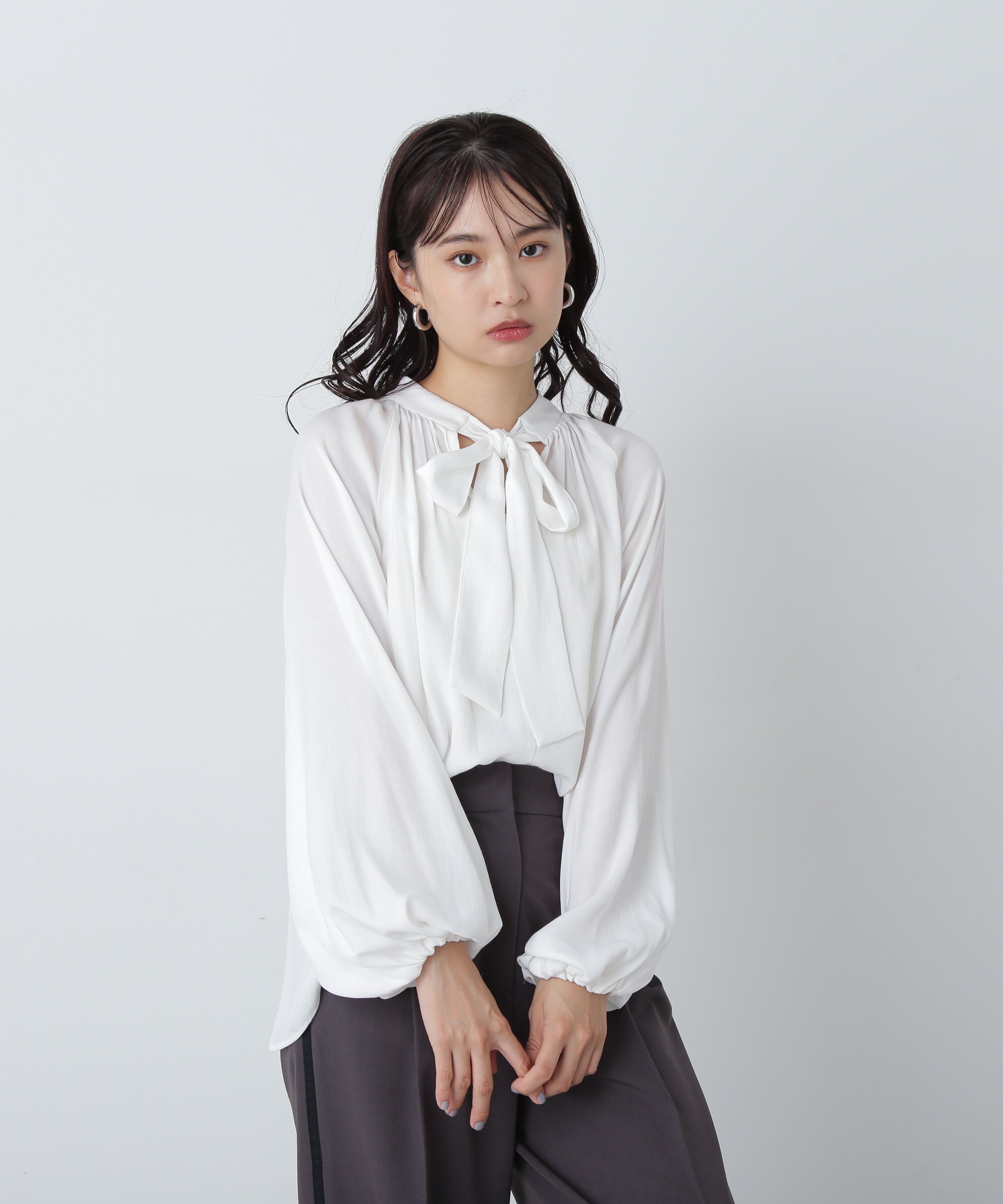  「前後2wayボウタイブラウス」|シャツ・ブラウス|