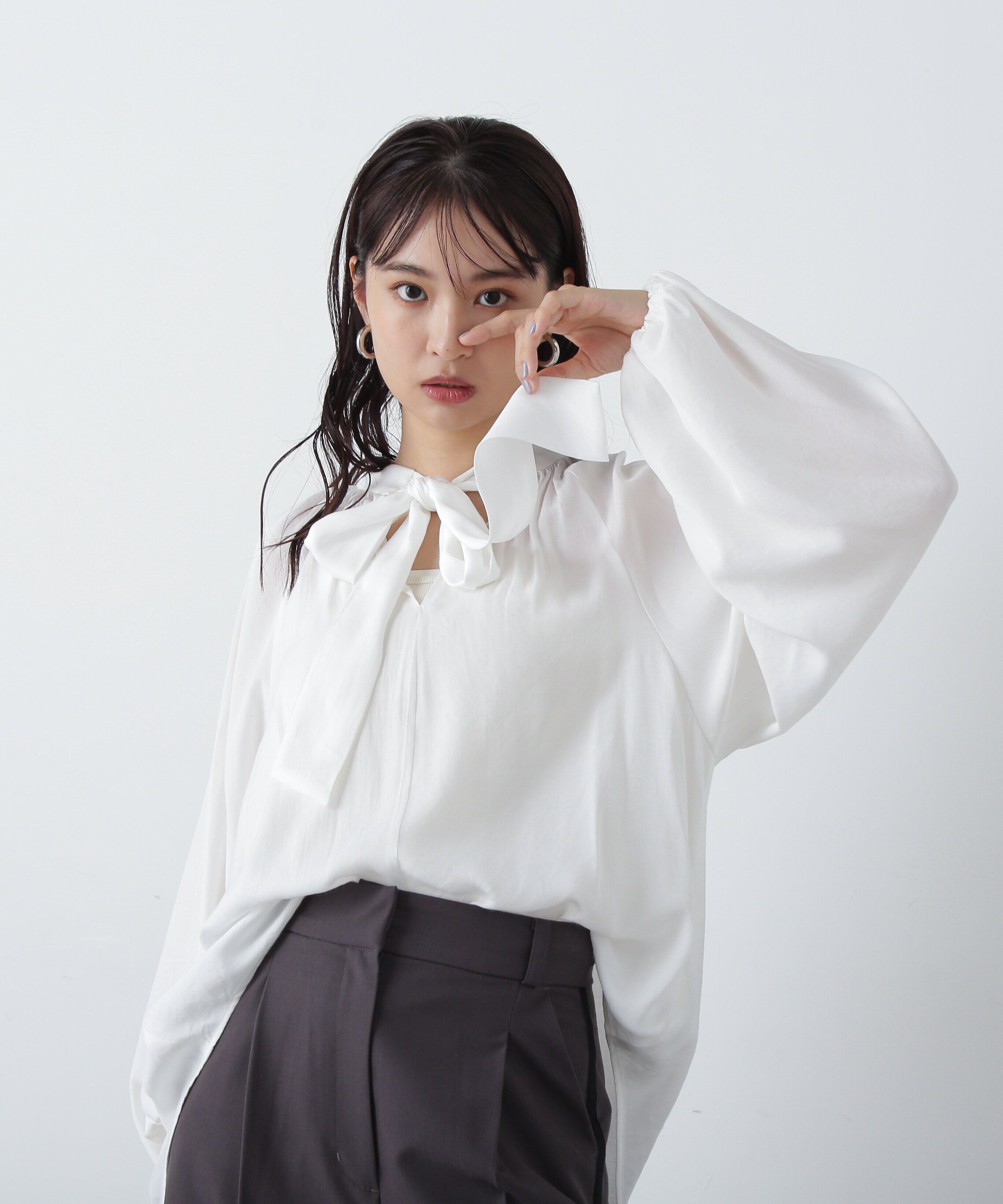  「前後2wayボウタイブラウス」|シャツ・ブラウス|