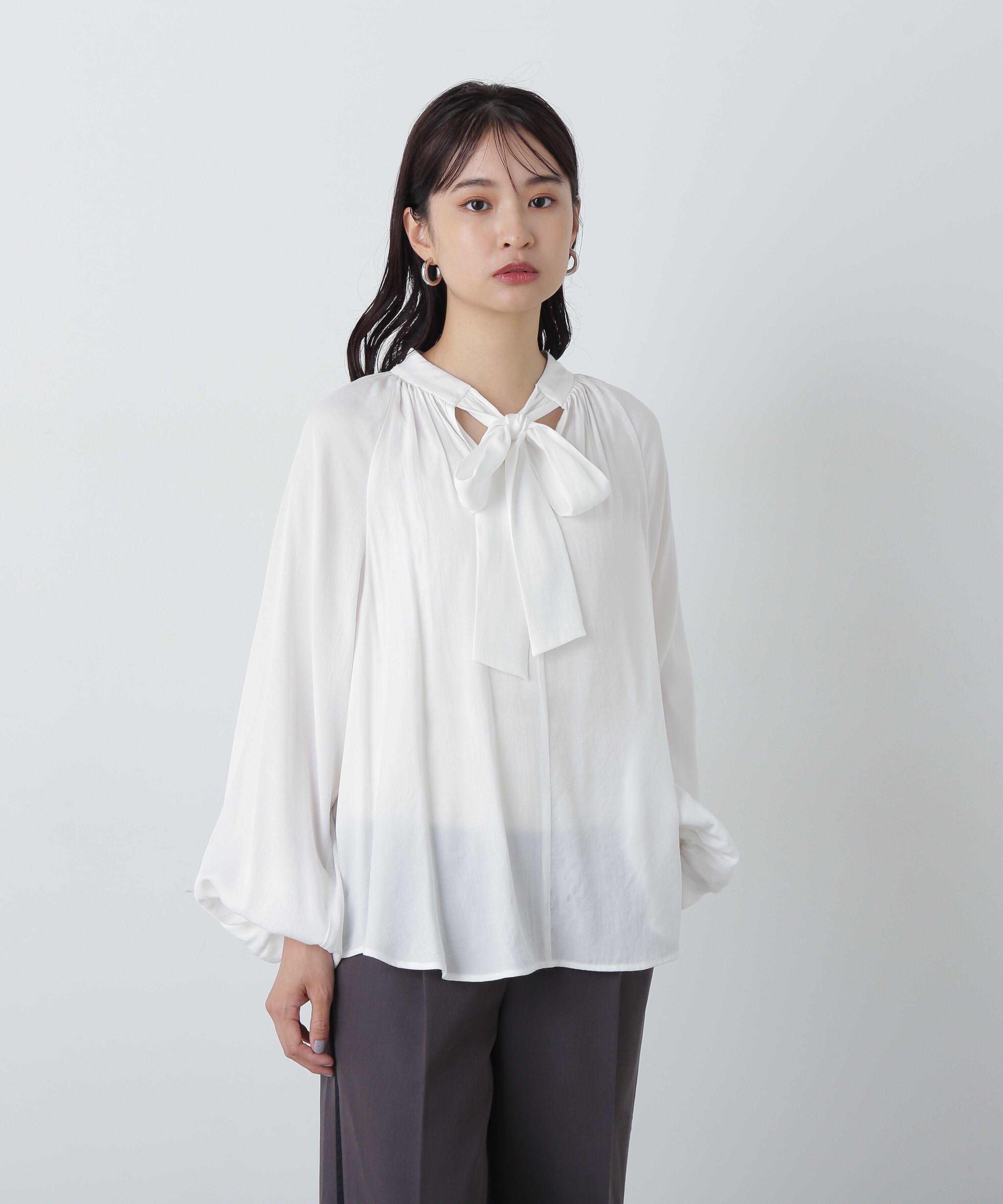  「前後2wayボウタイブラウス」|シャツ・ブラウス|