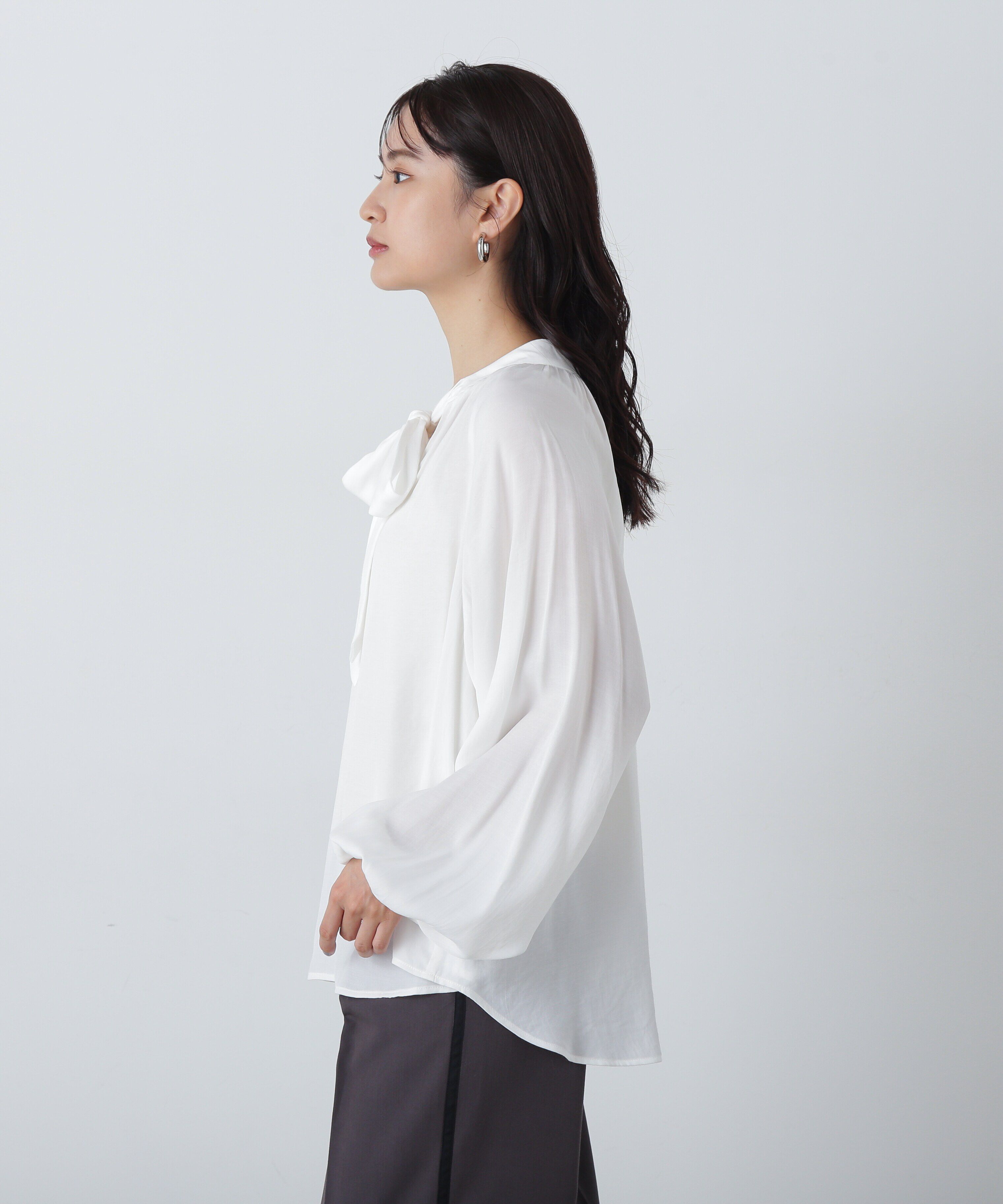  「前後2wayボウタイブラウス」|シャツ・ブラウス|