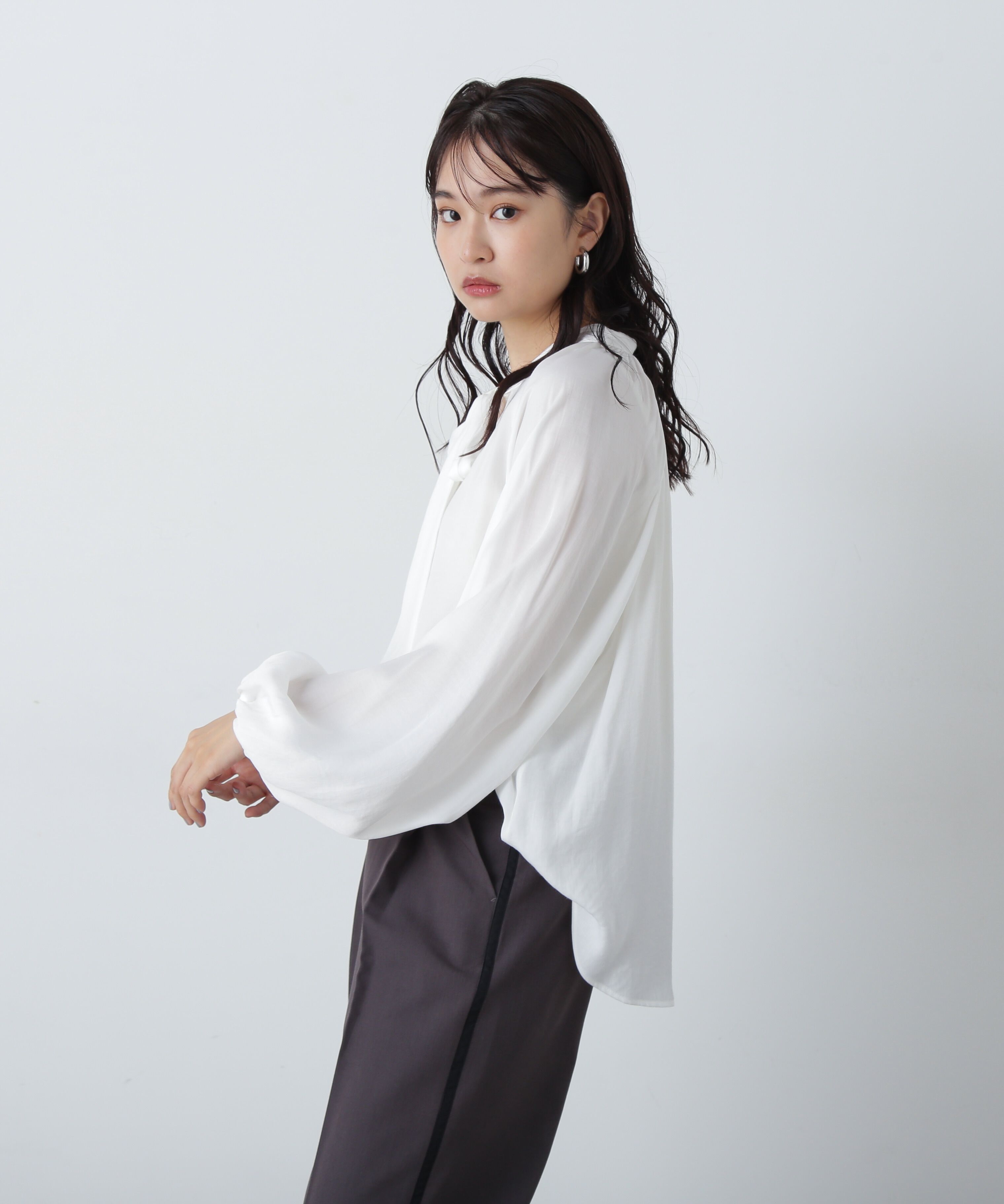  「前後2wayボウタイブラウス」|シャツ・ブラウス|