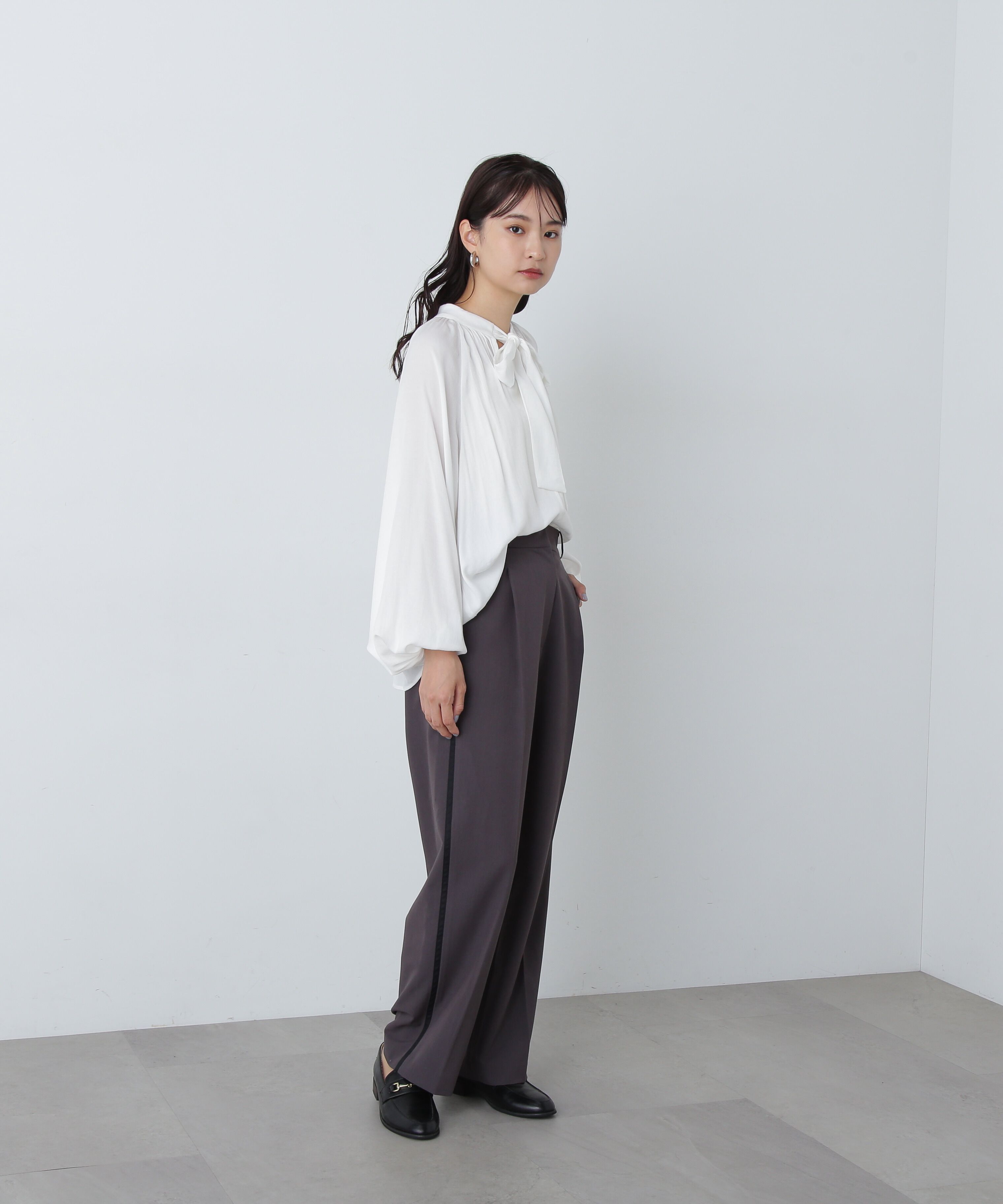  「前後2wayボウタイブラウス」|シャツ・ブラウス|