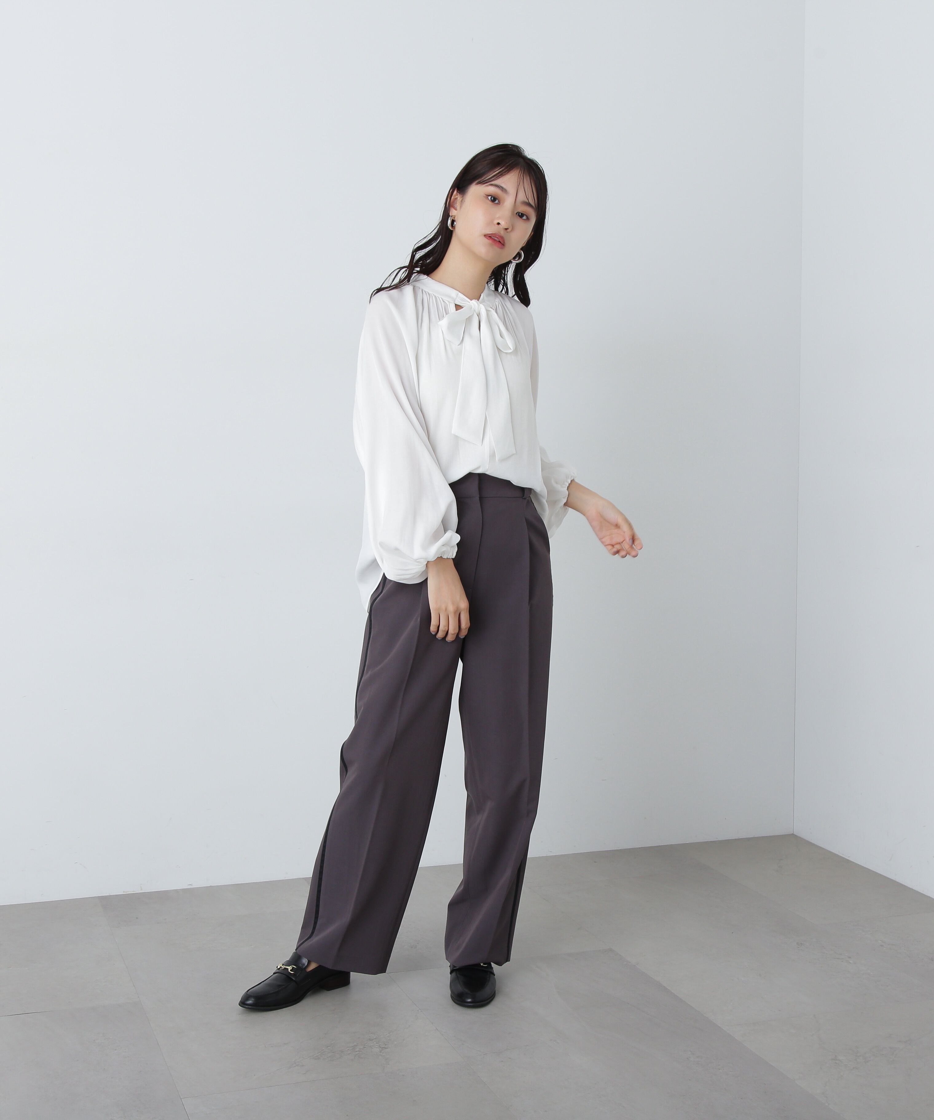  「前後2wayボウタイブラウス」|シャツ・ブラウス|