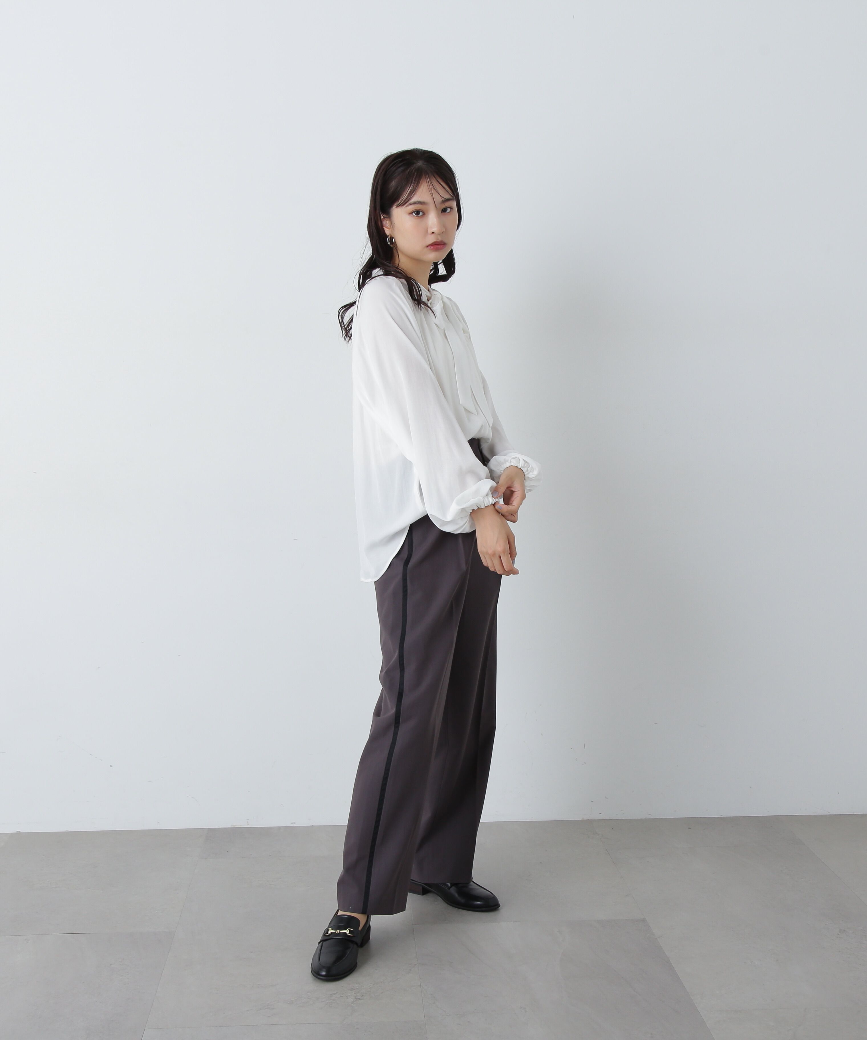  「前後2wayボウタイブラウス」|シャツ・ブラウス|