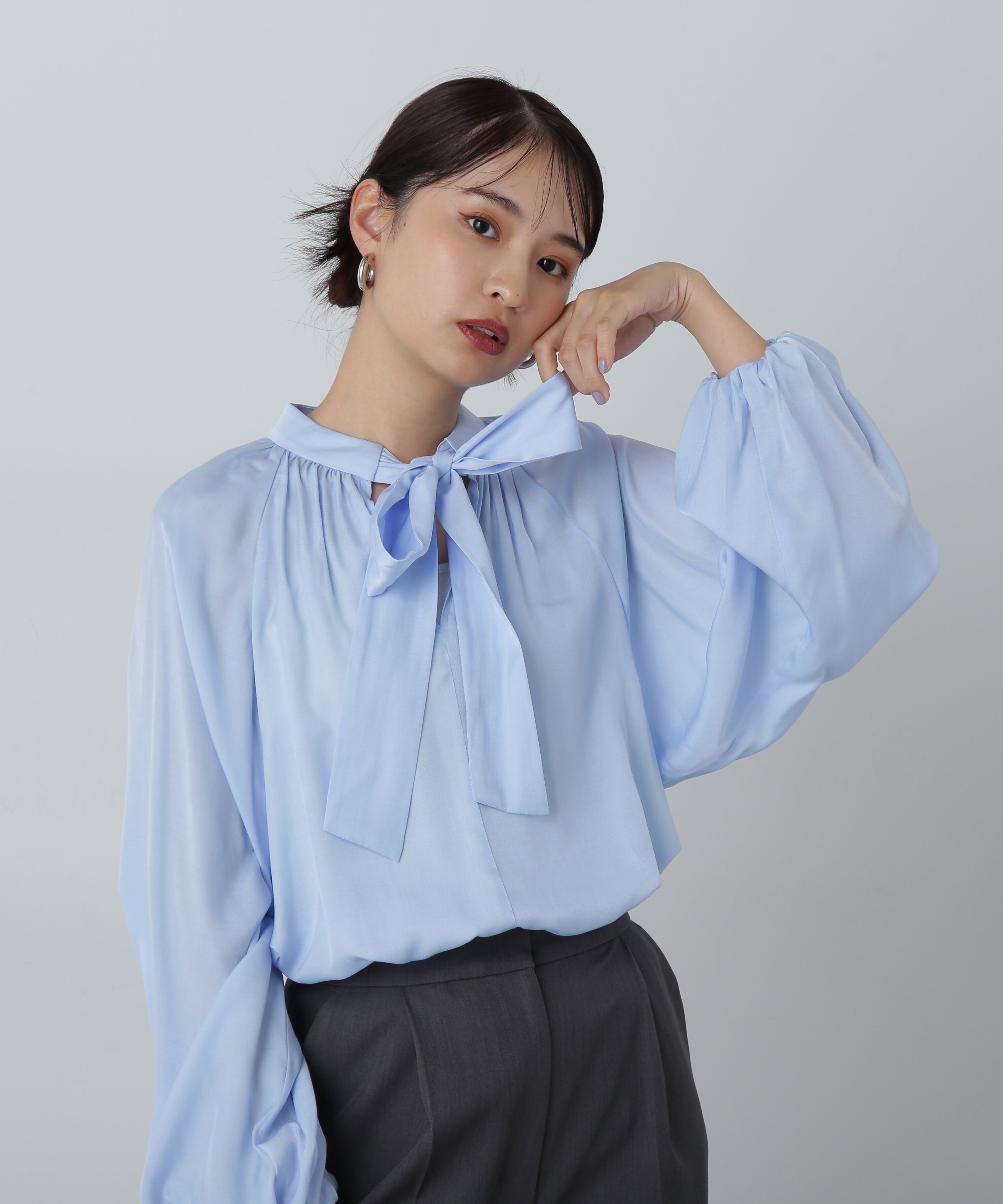  「前後2wayボウタイブラウス」|シャツ・ブラウス|