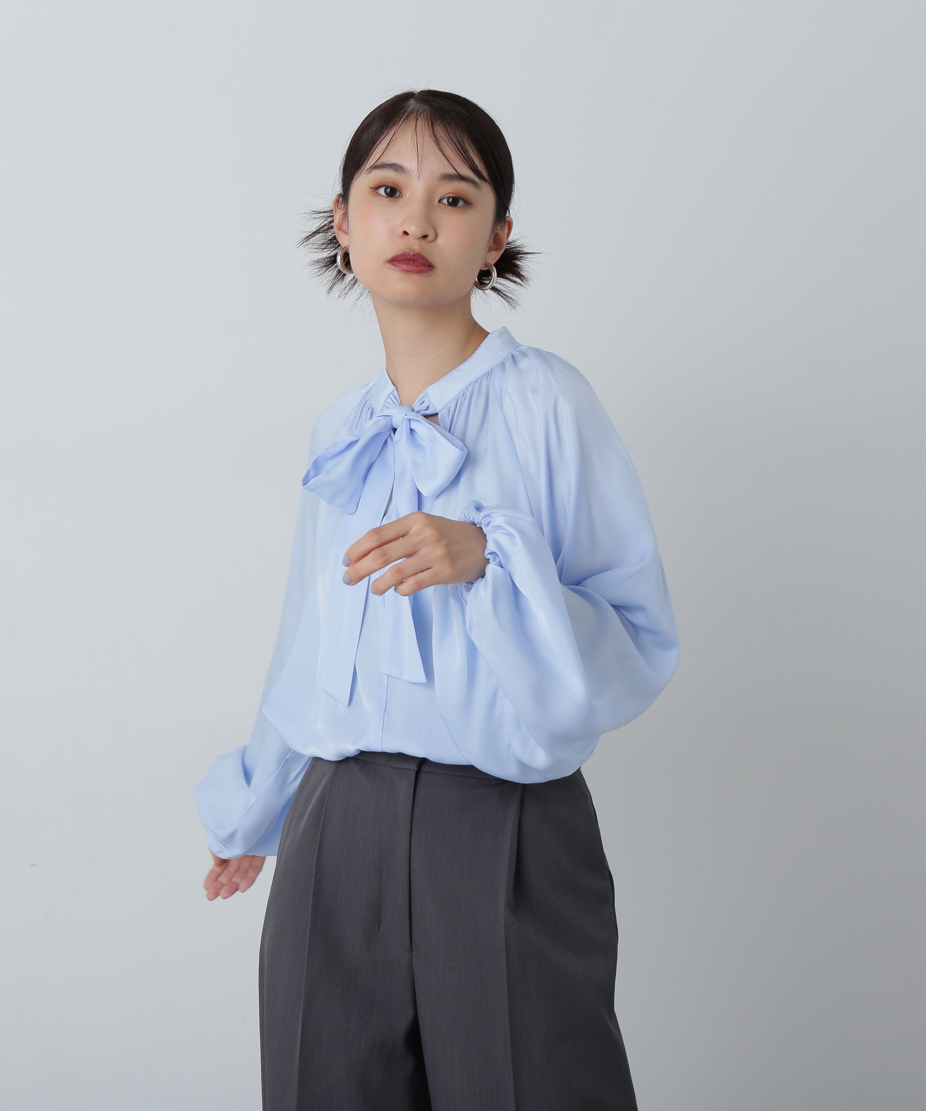  「前後2wayボウタイブラウス」|シャツ・ブラウス|