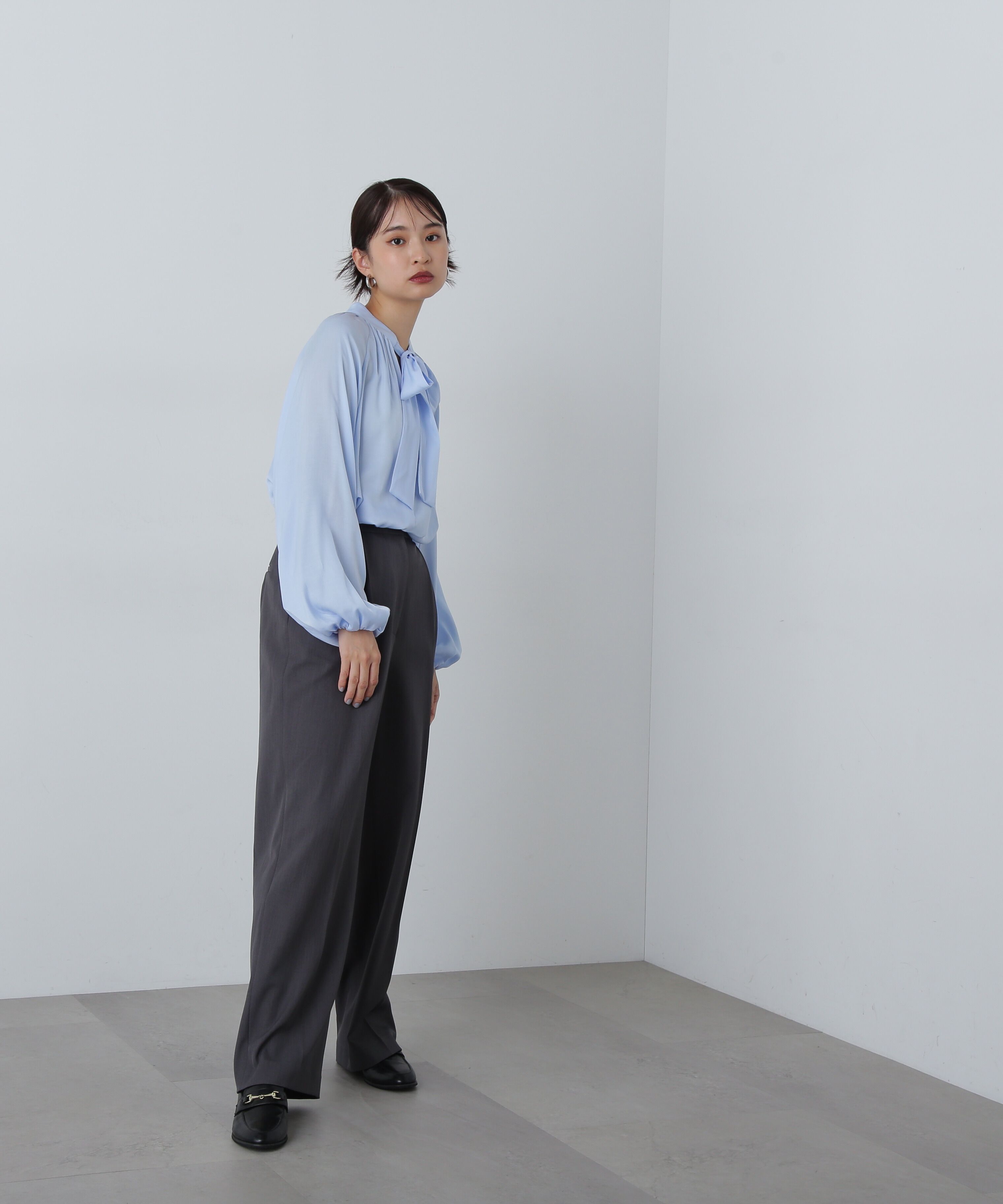  「前後2wayボウタイブラウス」|シャツ・ブラウス|