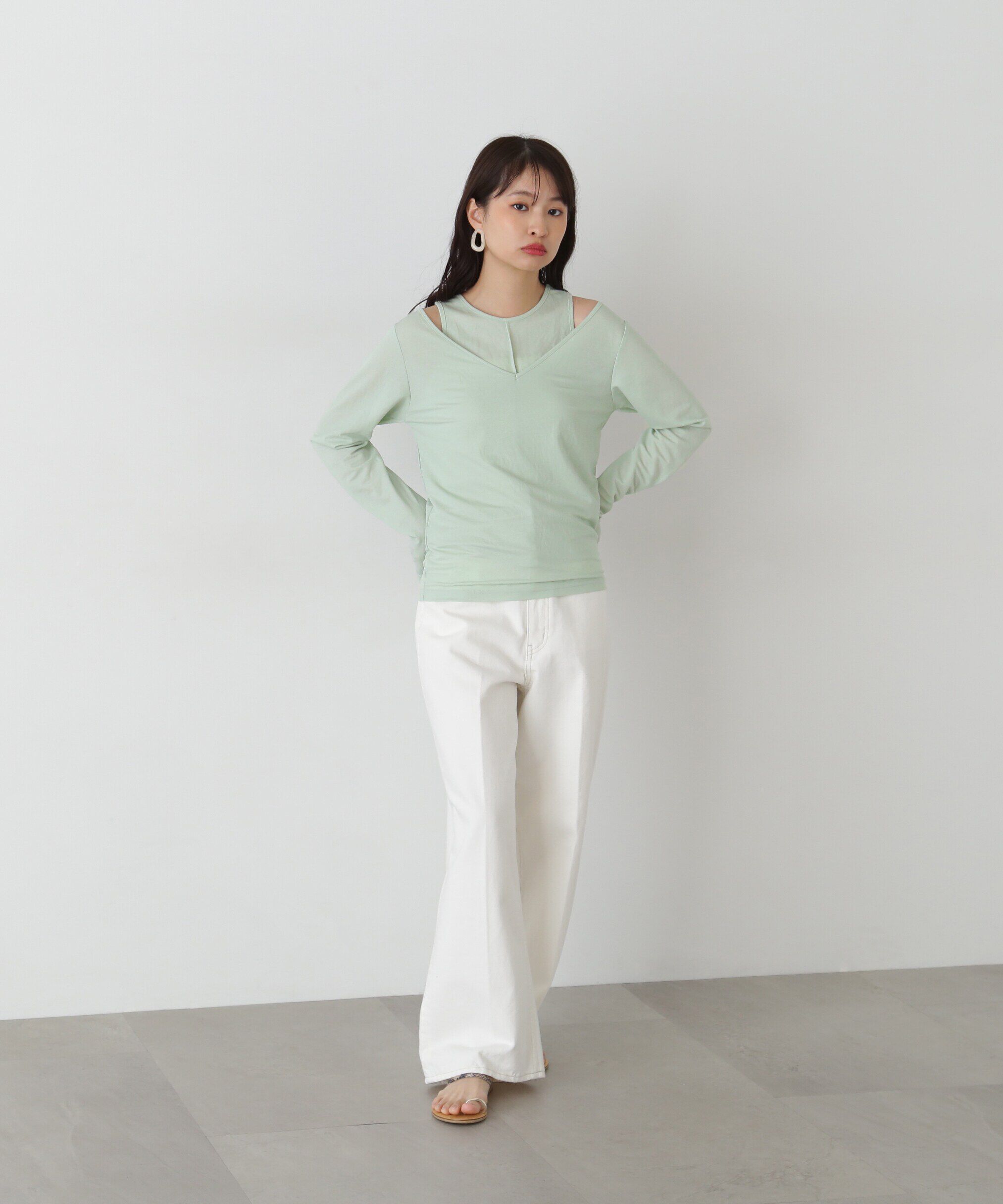  「タンク&times;ロンTレイヤードカットソー」|Tシャツ・カットソー|