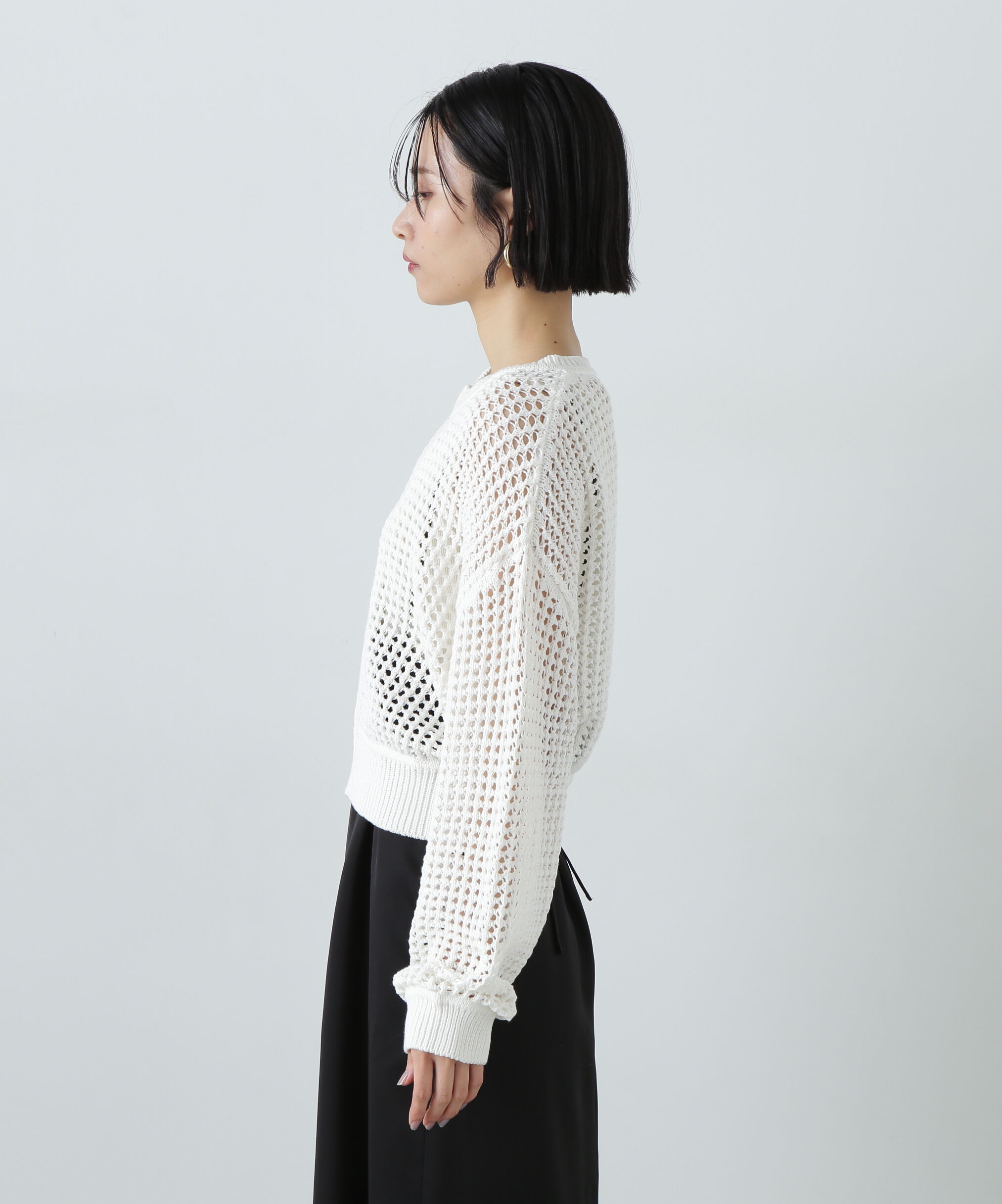  「メッシュZIPニットカーディガン」|ニット・セーター|