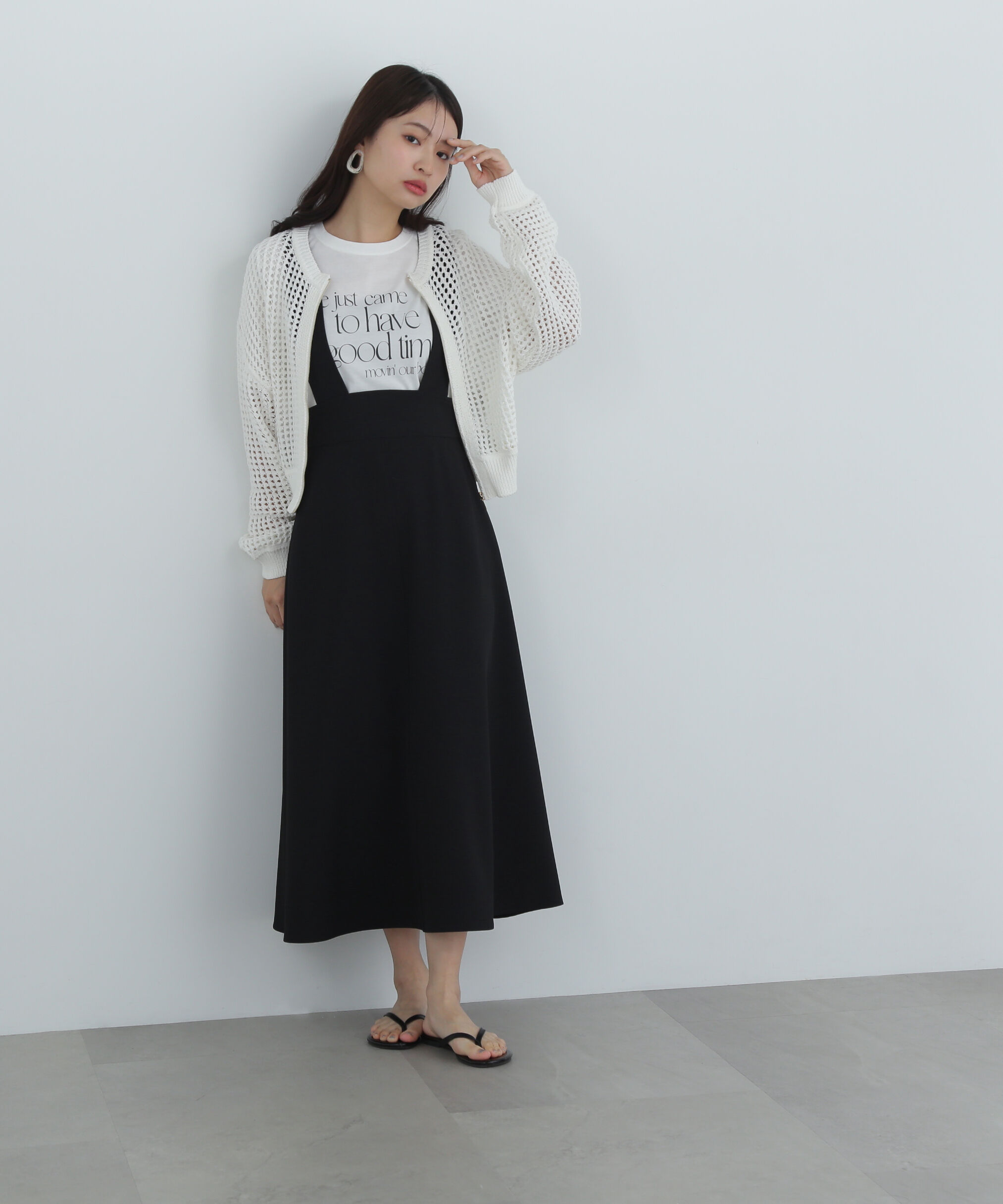  「メッシュZIPニットカーディガン」|ニット・セーター|