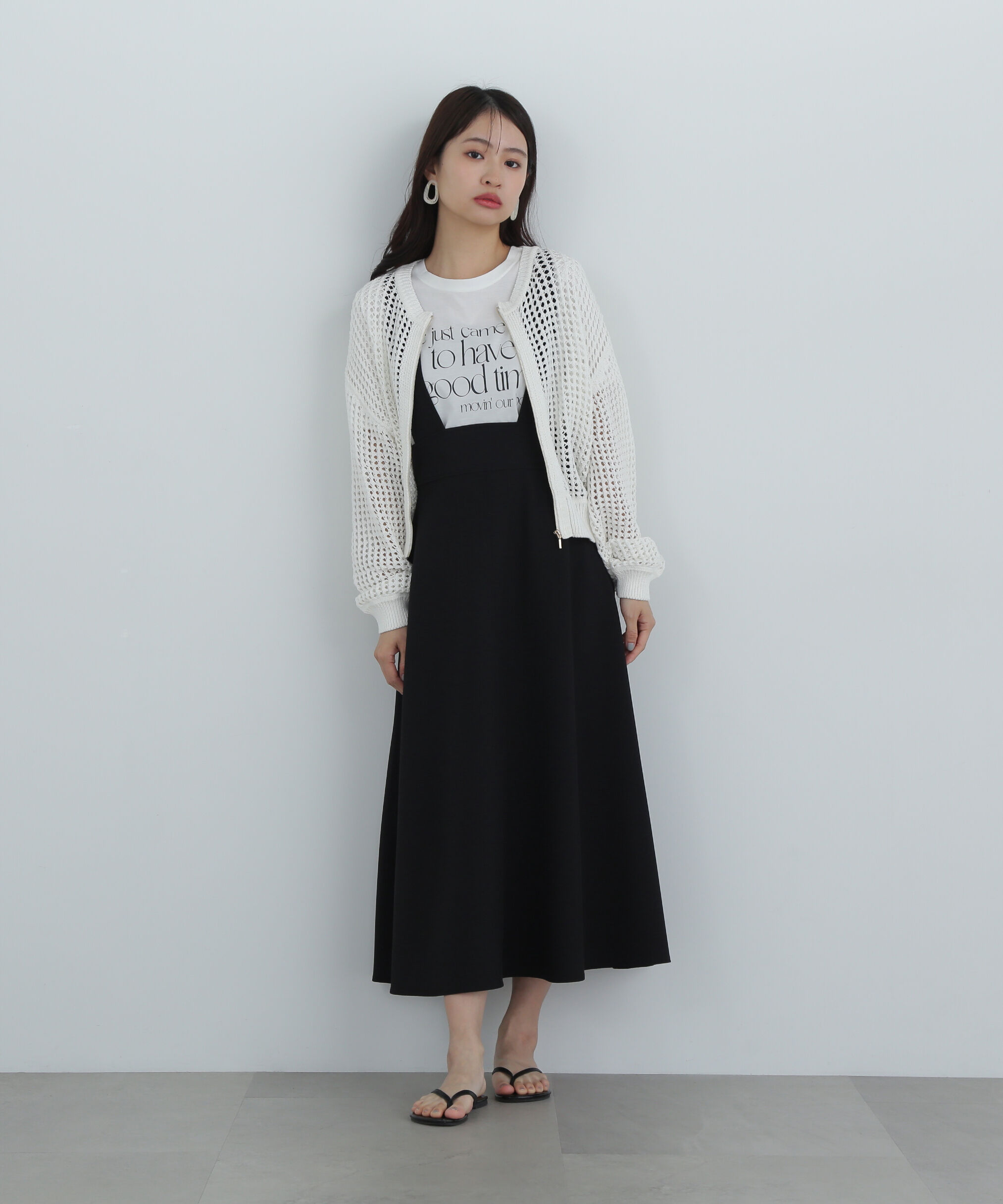  「メッシュZIPニットカーディガン」|ニット・セーター|