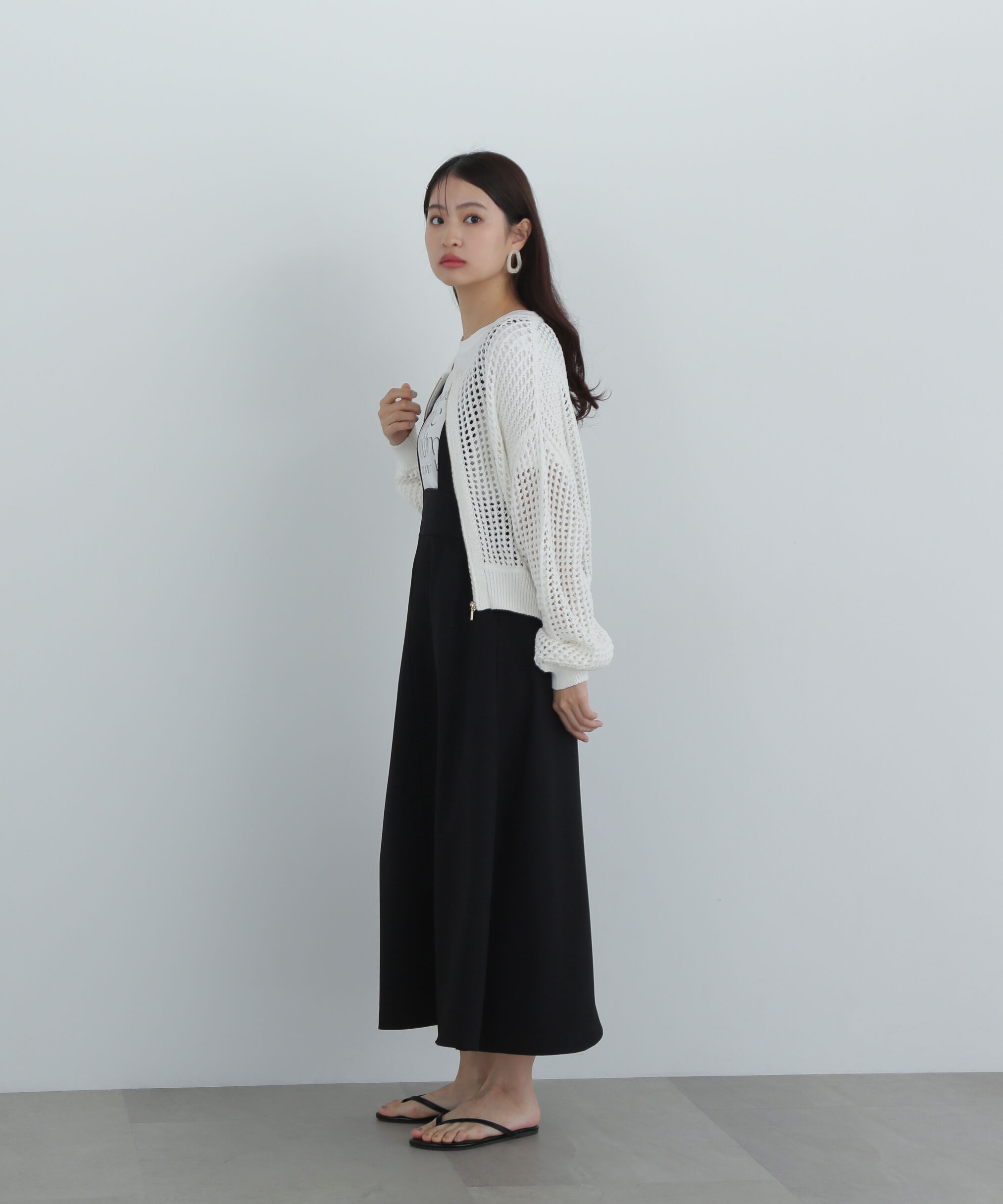  「メッシュZIPニットカーディガン」|ニット・セーター|
