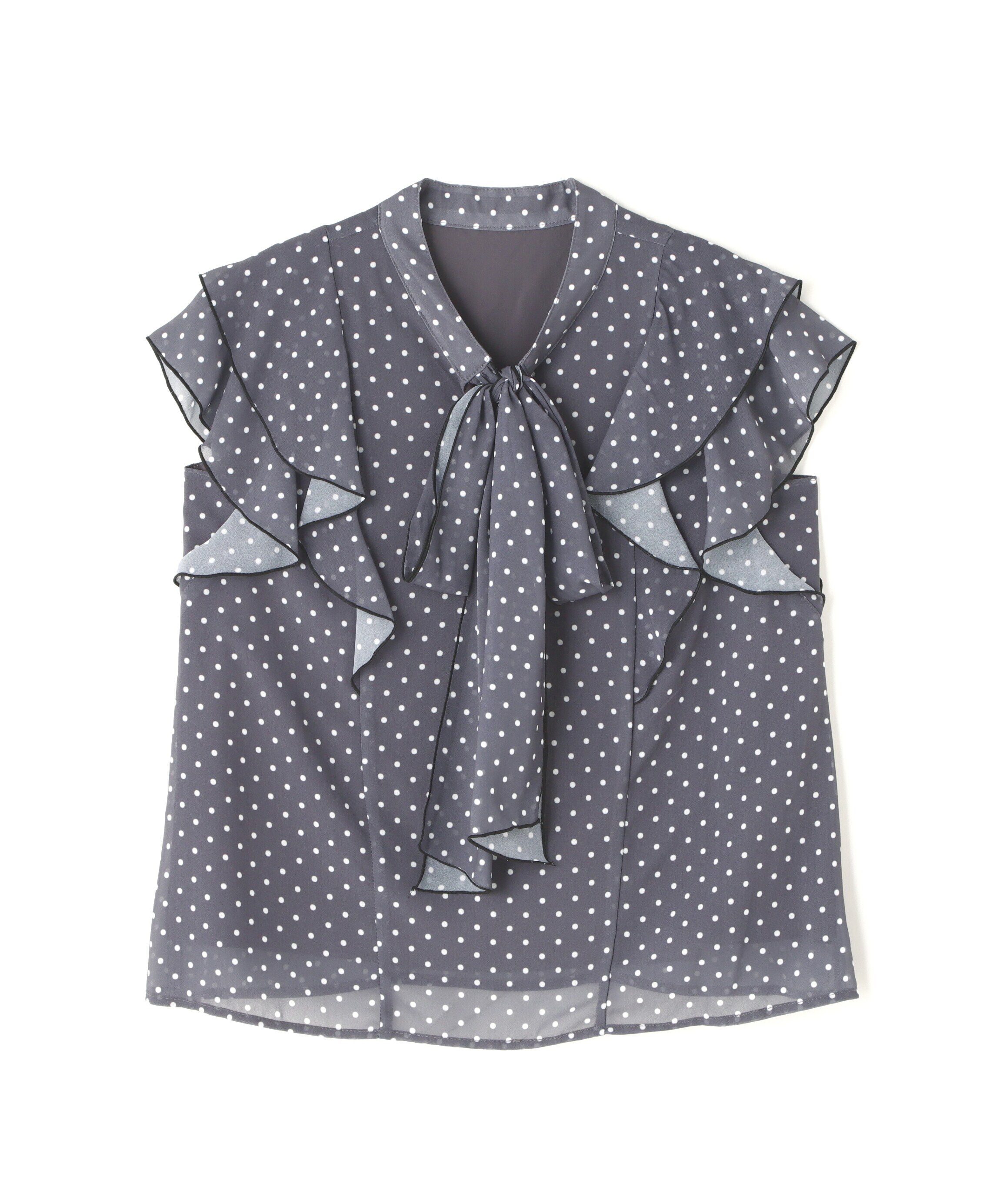  「リボンボウタイドットブラウス」|シャツ・ブラウス|