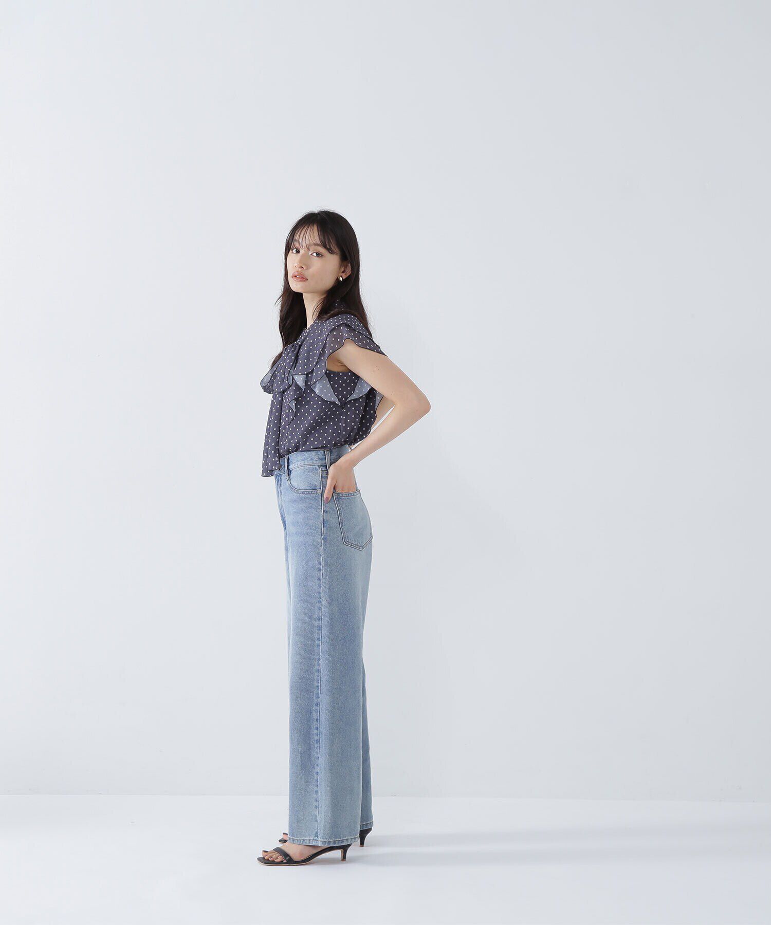  「リボンボウタイドットブラウス」|シャツ・ブラウス|