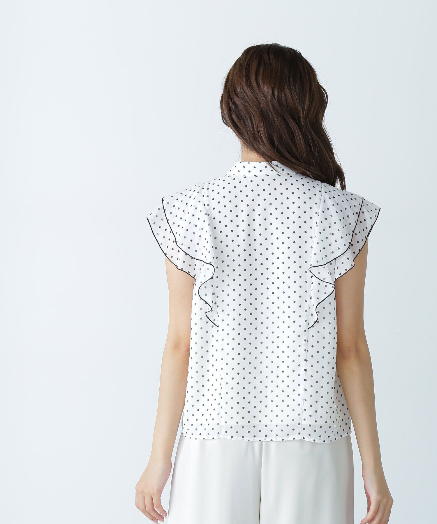  「リボンボウタイドットブラウス」|シャツ・ブラウス|