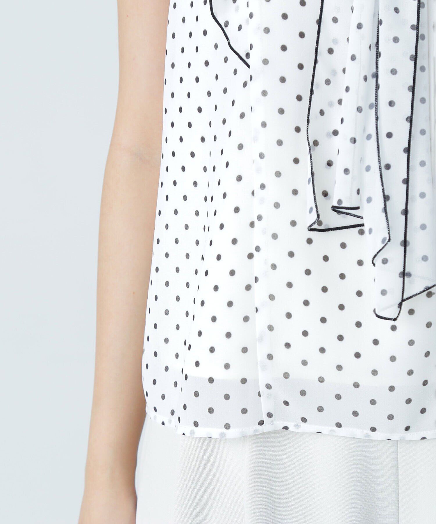  「リボンボウタイドットブラウス」|シャツ・ブラウス|