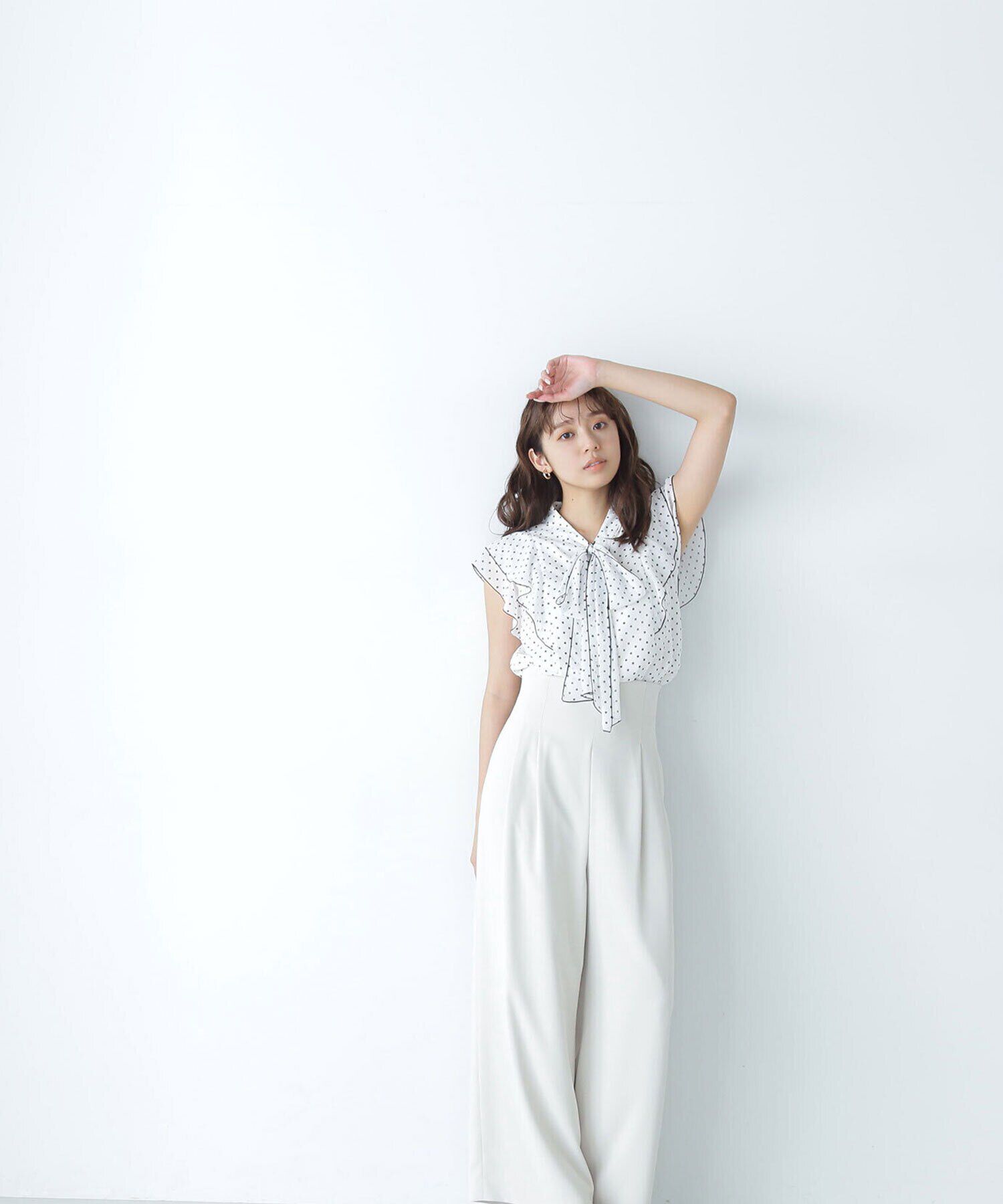  「リボンボウタイドットブラウス」|シャツ・ブラウス|
