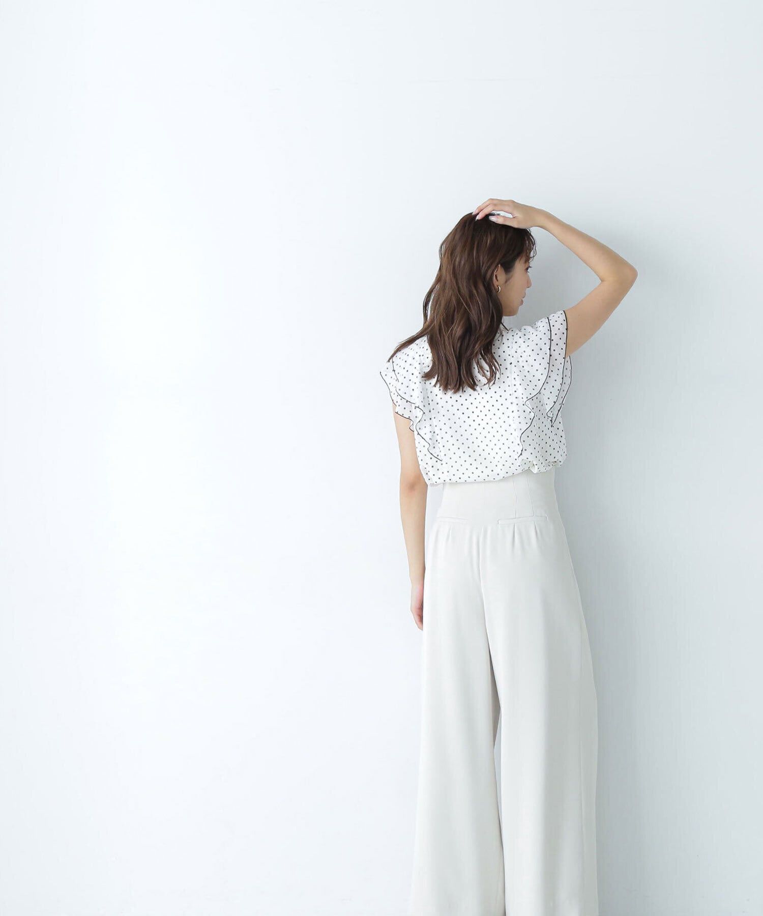  「リボンボウタイドットブラウス」|シャツ・ブラウス|