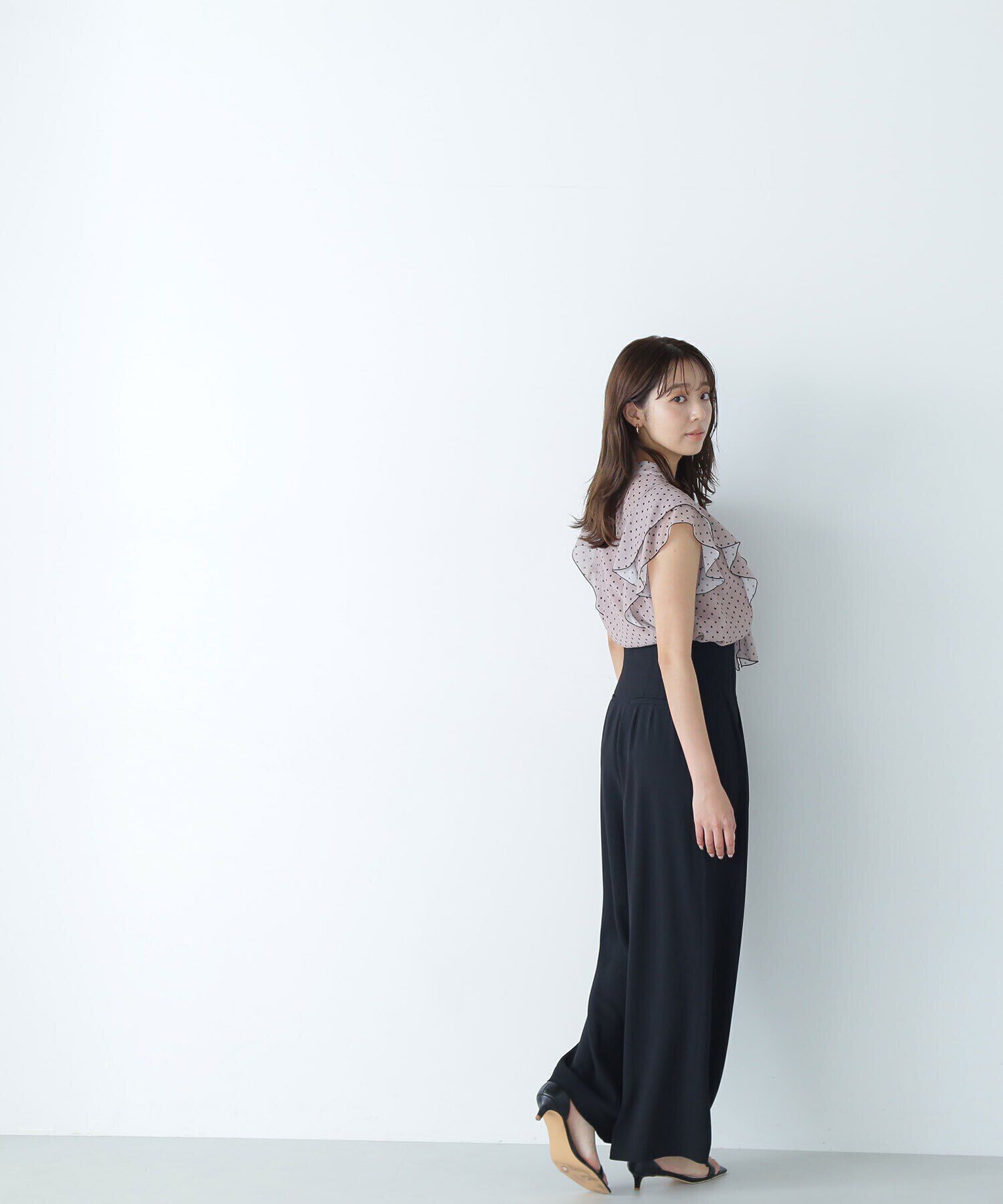  「リボンボウタイドットブラウス」|シャツ・ブラウス|