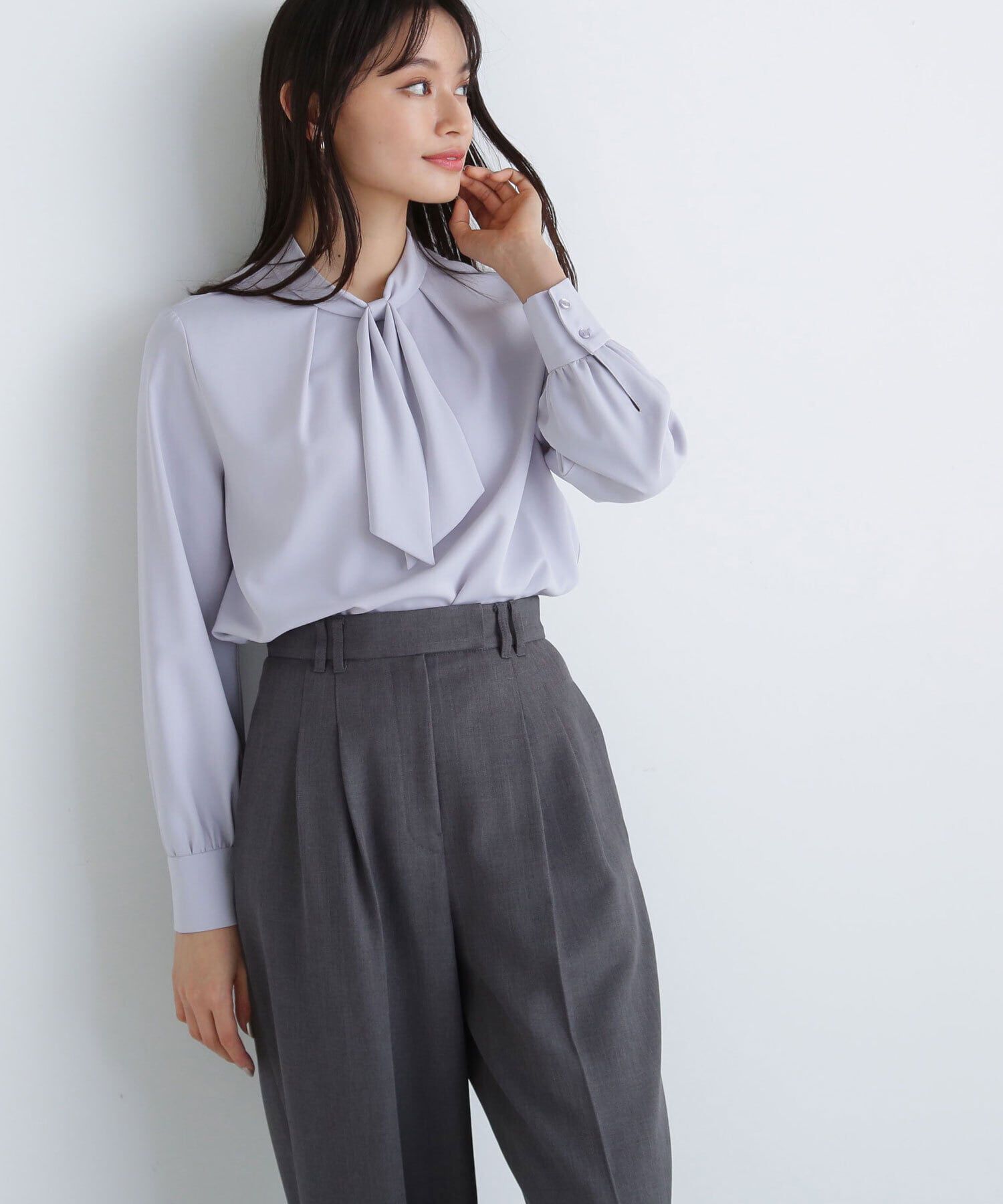  「デザインボウタイブラウス」|シャツ・ブラウス|ラベンダー