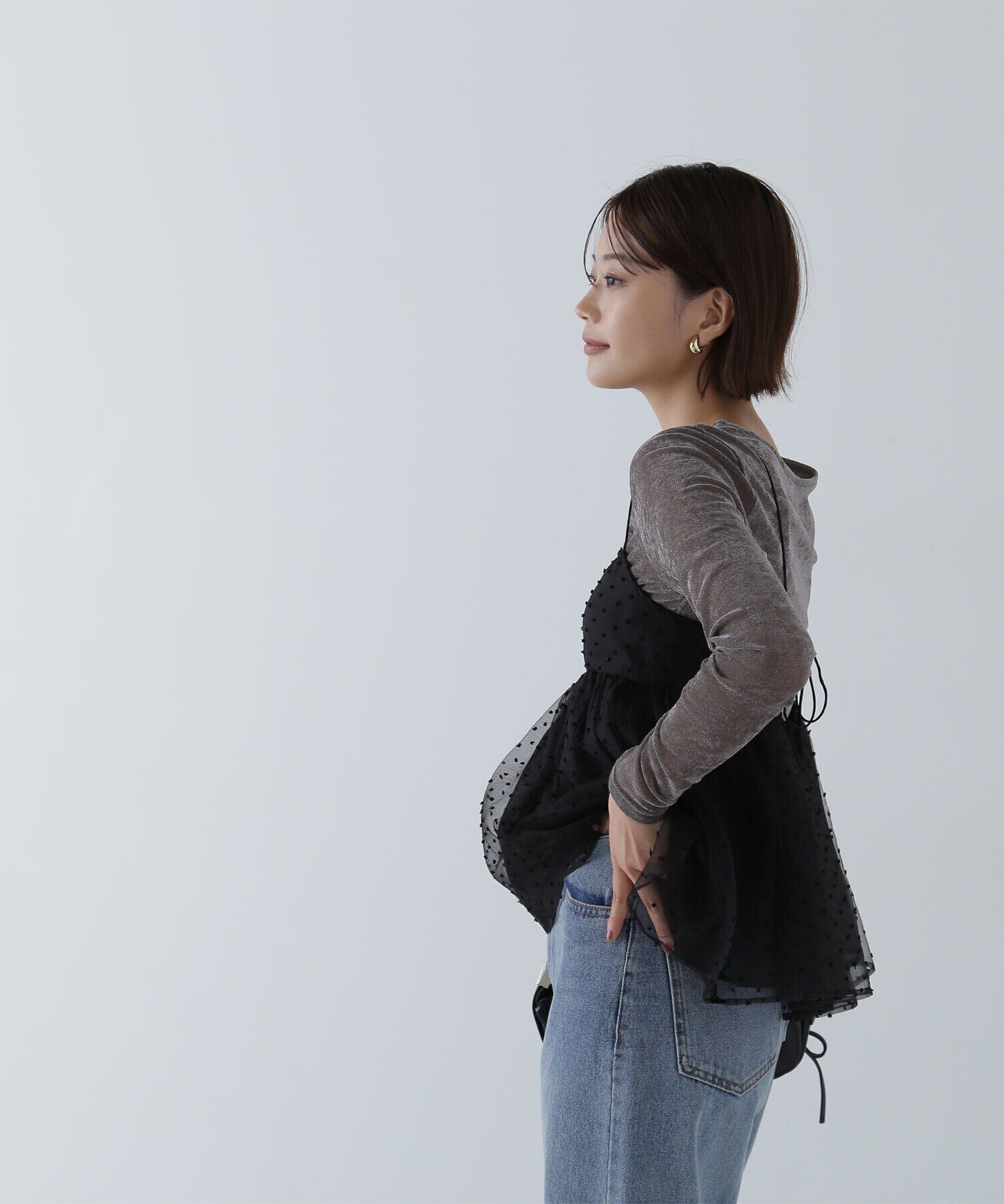  「ドットシアーキャミソール」|シャツ・ブラウス|