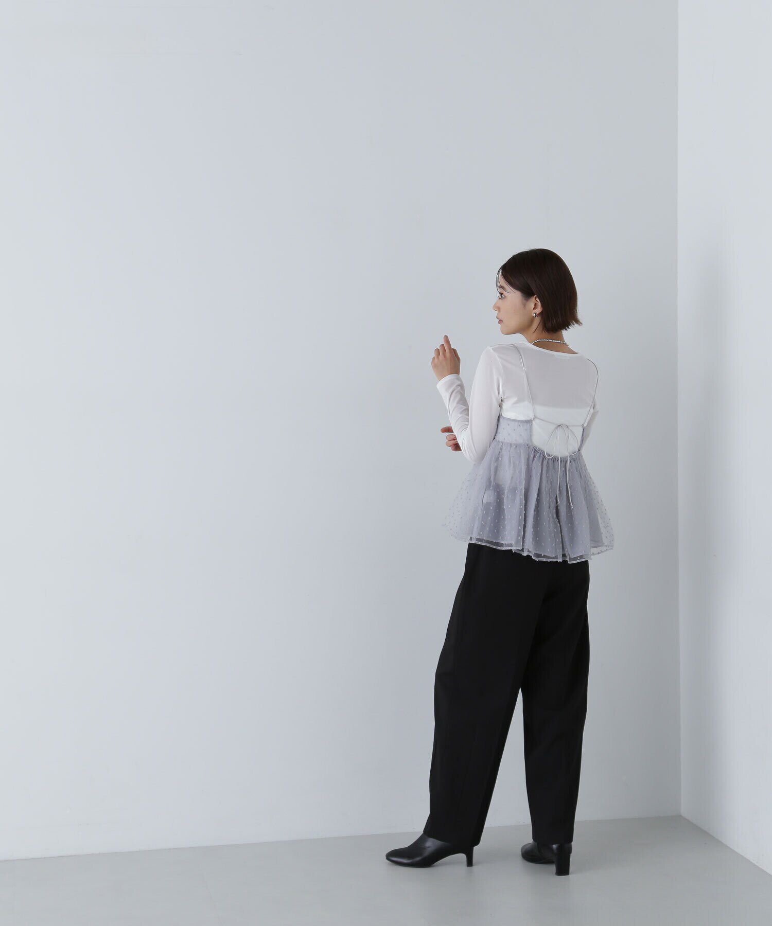  「ドットシアーキャミソール」|シャツ・ブラウス|