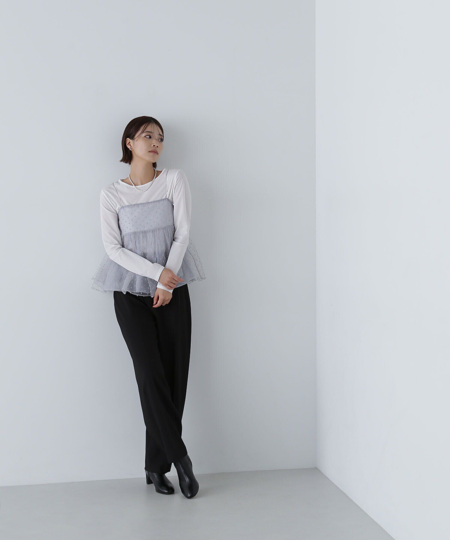  「ドットシアーキャミソール」|シャツ・ブラウス|