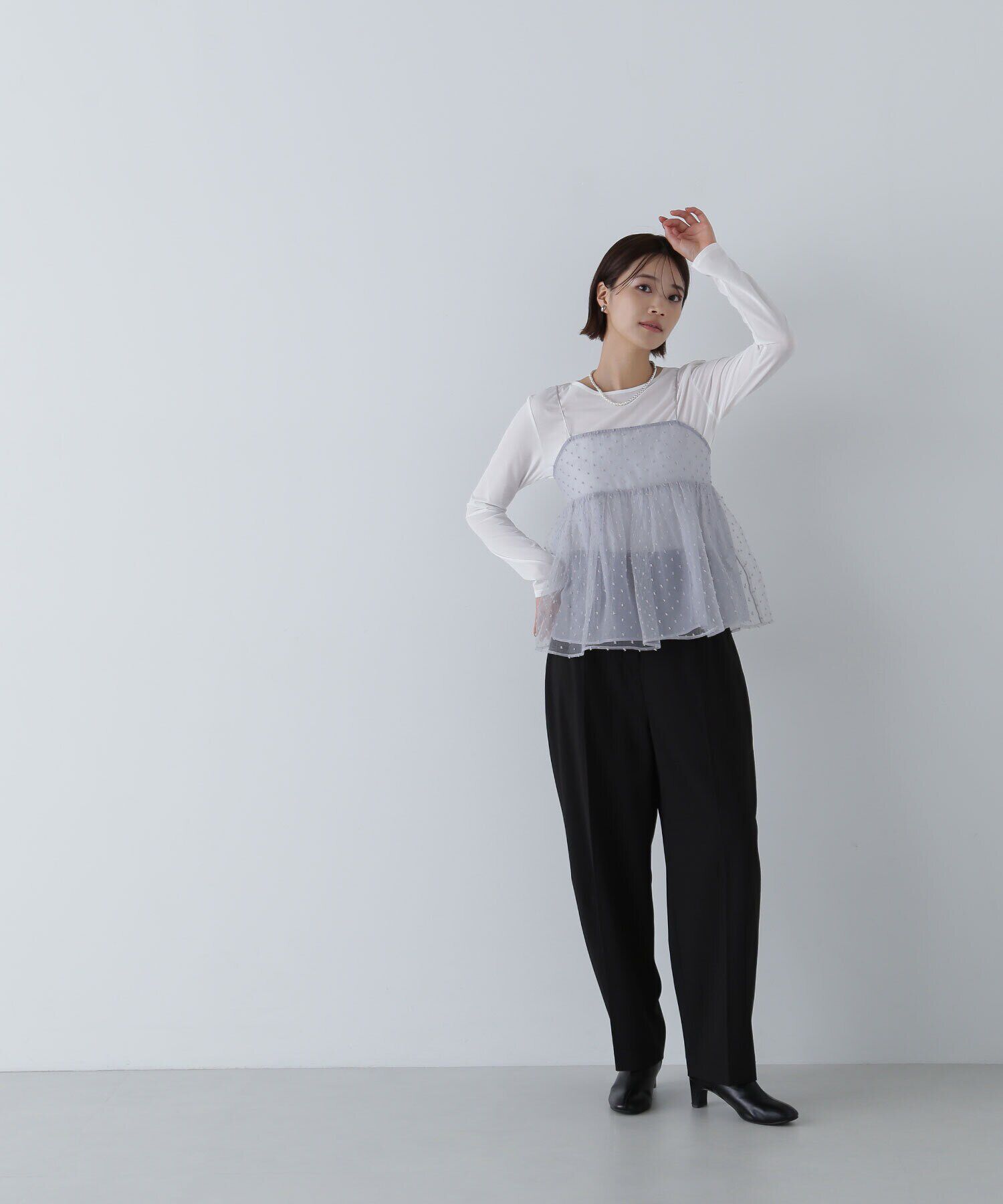  「ドットシアーキャミソール」|シャツ・ブラウス|