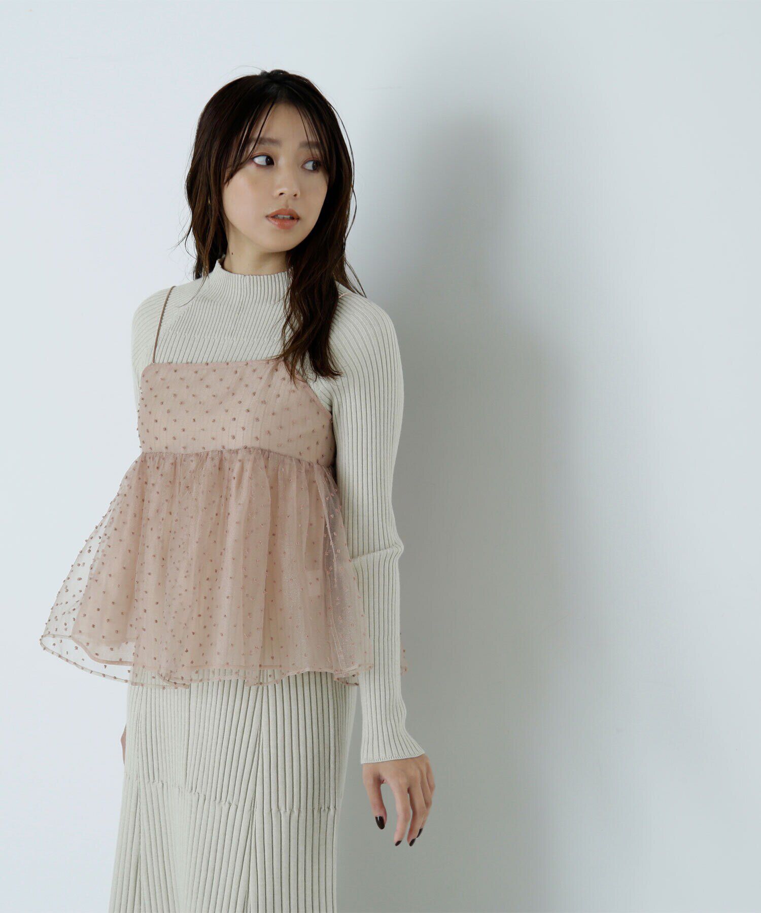  「ドットシアーキャミソール」|シャツ・ブラウス|