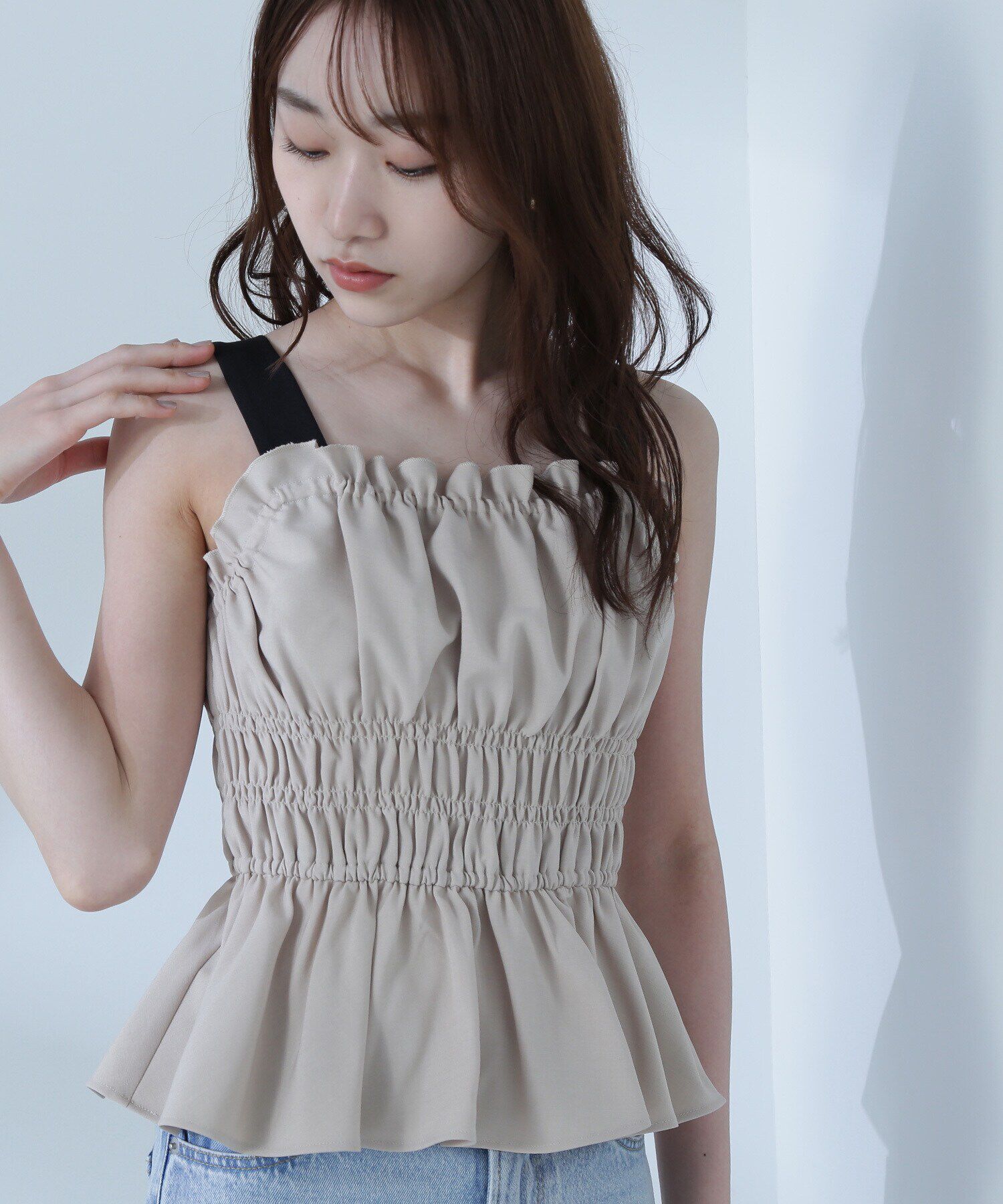  「シャーリングビスチェ」|シャツ・ブラウス|