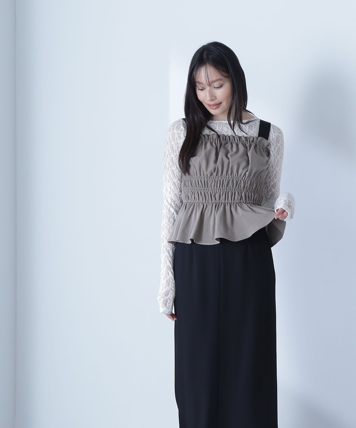  「シャーリングビスチェ」|シャツ・ブラウス|