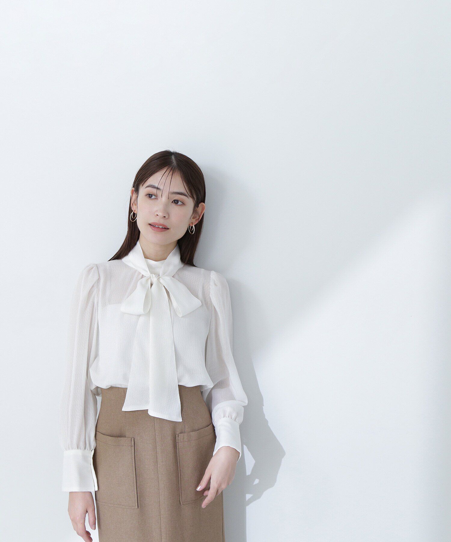  「シアーストライプボウタイブラウス」|シャツ・ブラウス|