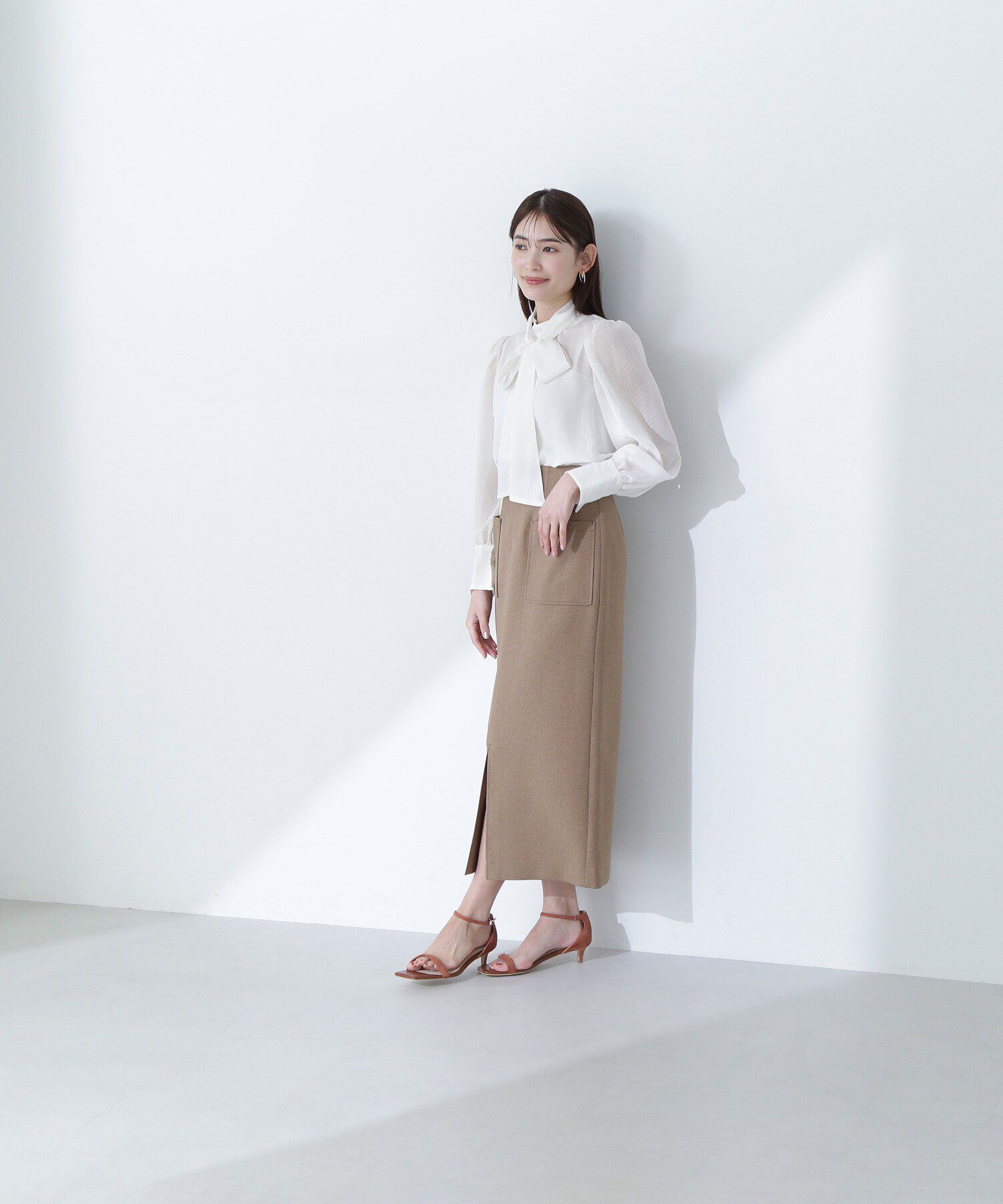  「シアーストライプボウタイブラウス」|シャツ・ブラウス|