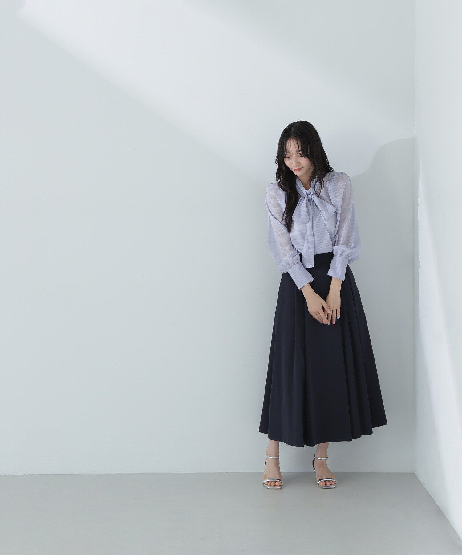  「シアーストライプボウタイブラウス」|シャツ・ブラウス|