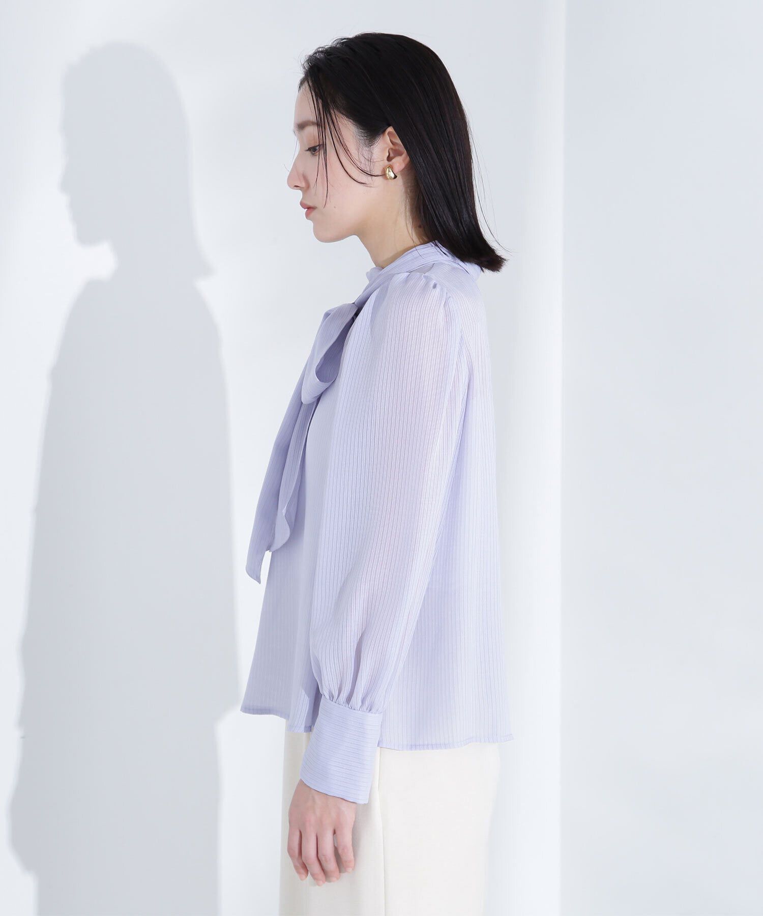  「シアーストライプボウタイブラウス」|シャツ・ブラウス|