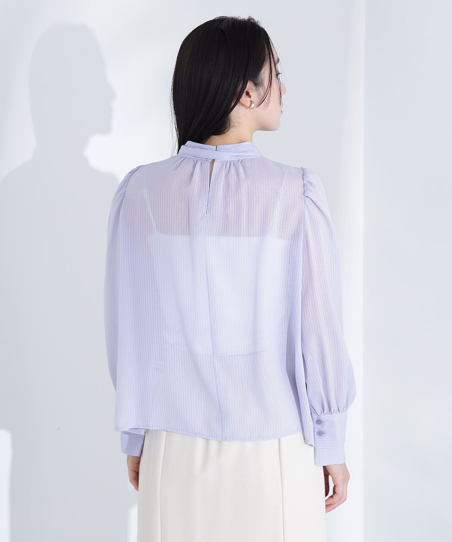  「シアーストライプボウタイブラウス」|シャツ・ブラウス|