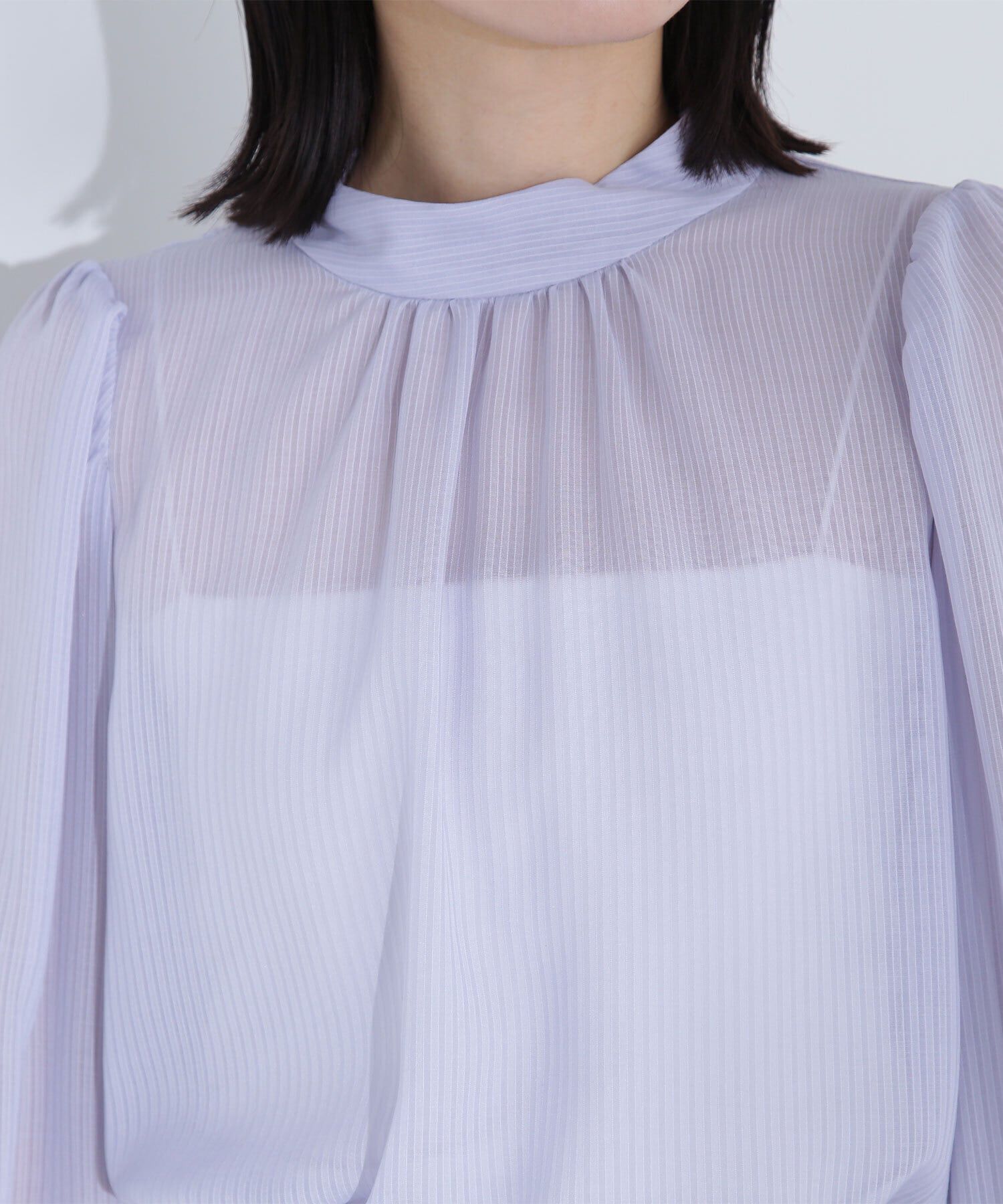  「シアーストライプボウタイブラウス」|シャツ・ブラウス|