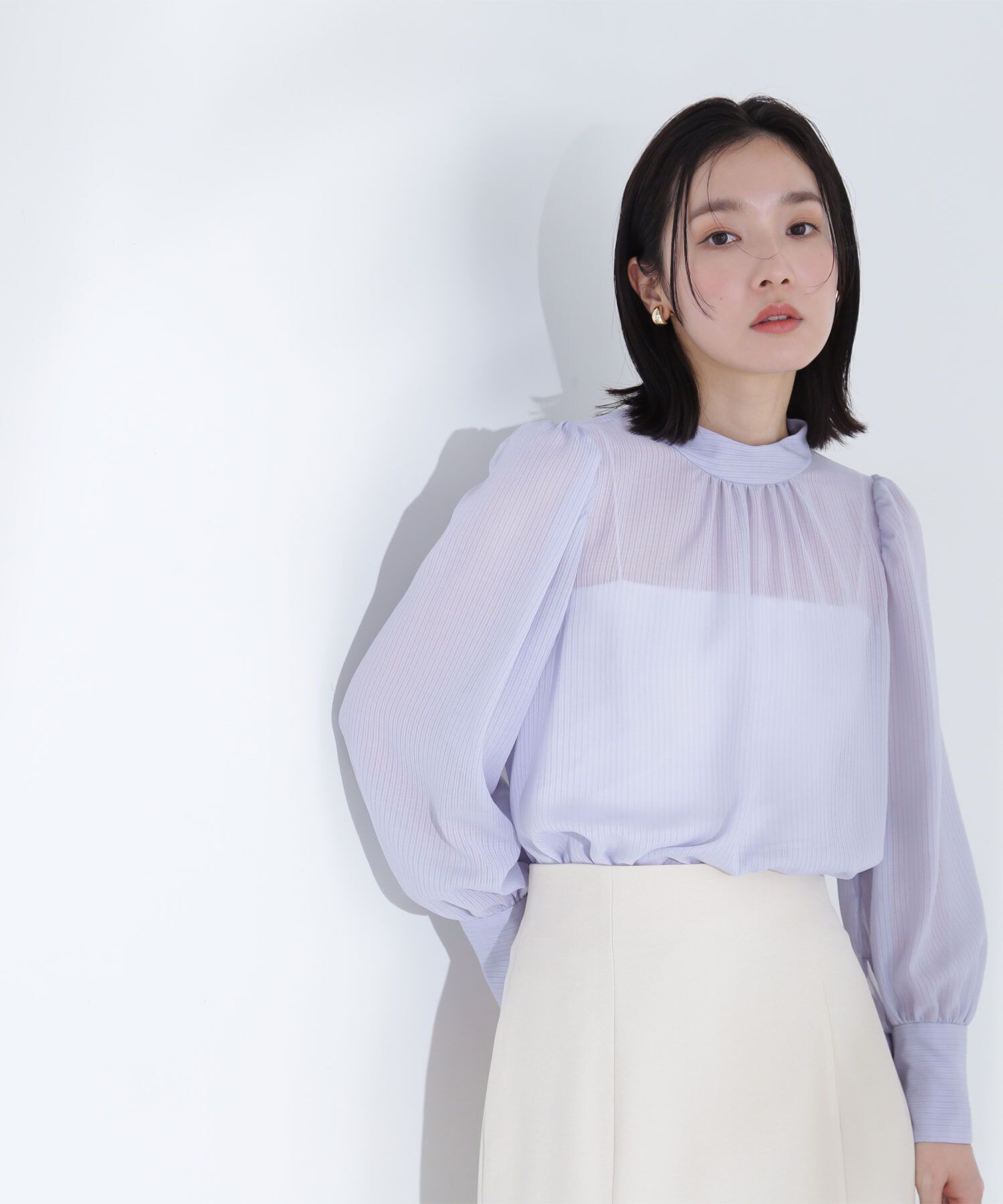  「シアーストライプボウタイブラウス」|シャツ・ブラウス|