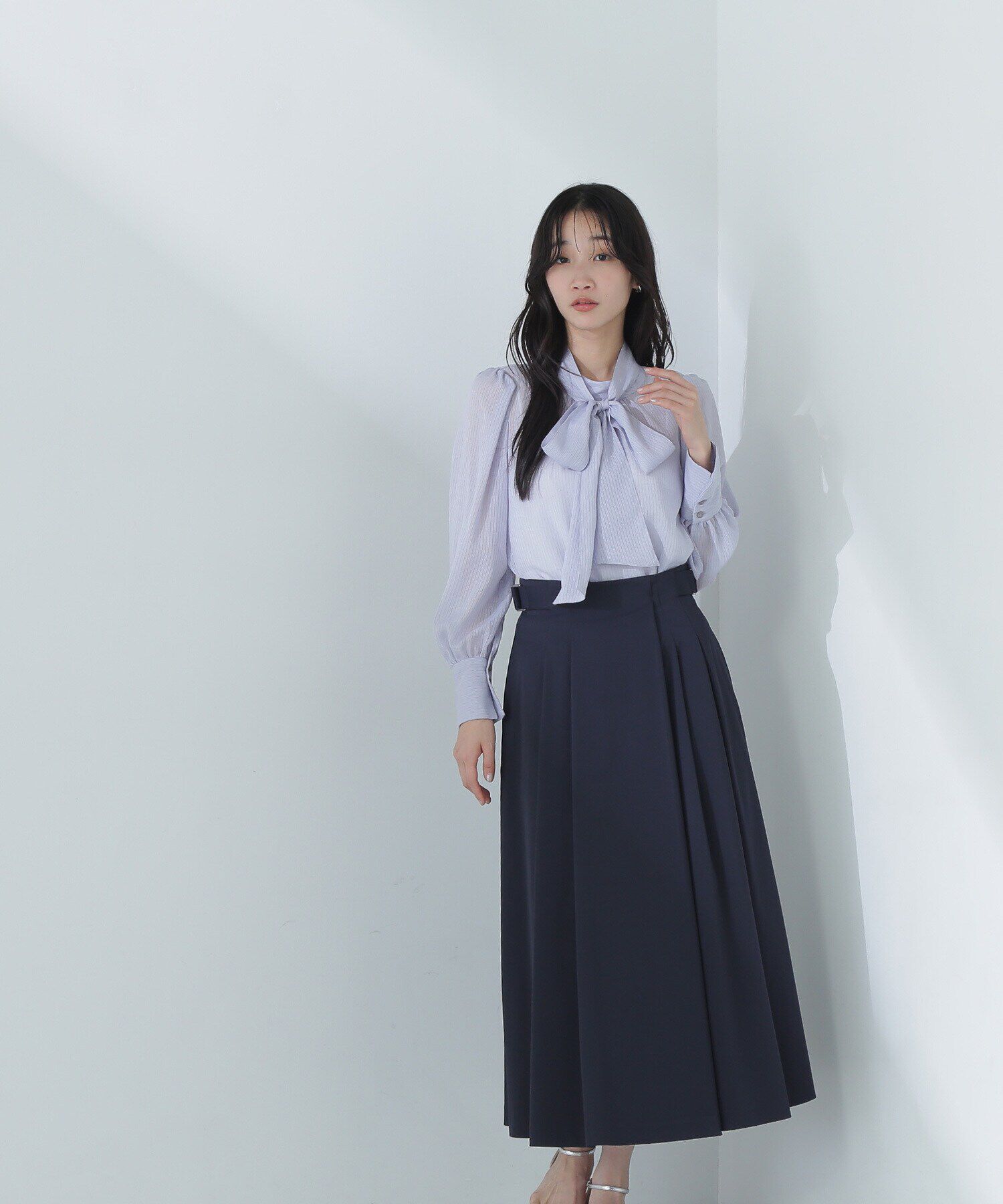  「シアーストライプボウタイブラウス」|シャツ・ブラウス|