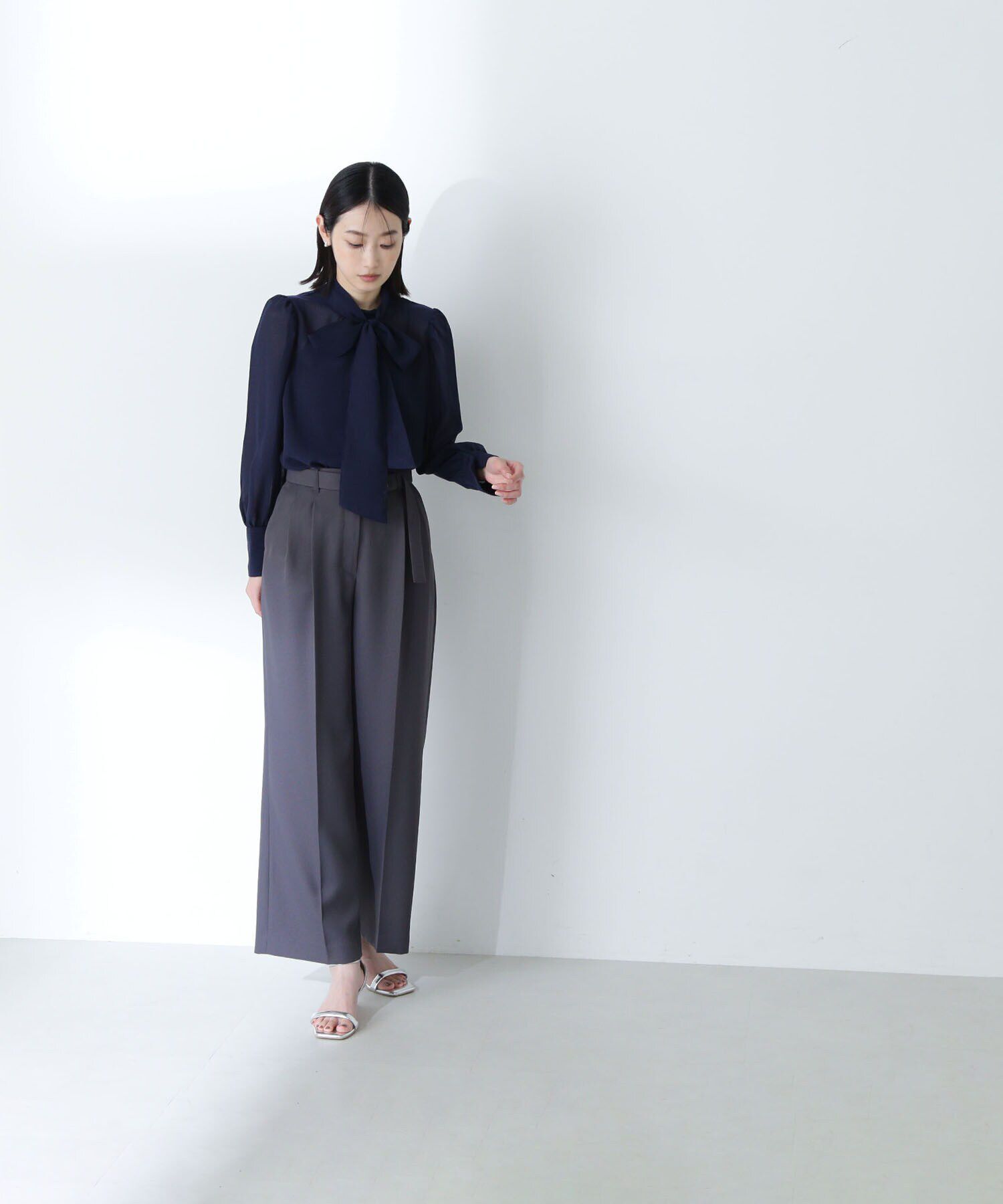  「シアーストライプボウタイブラウス」|シャツ・ブラウス|