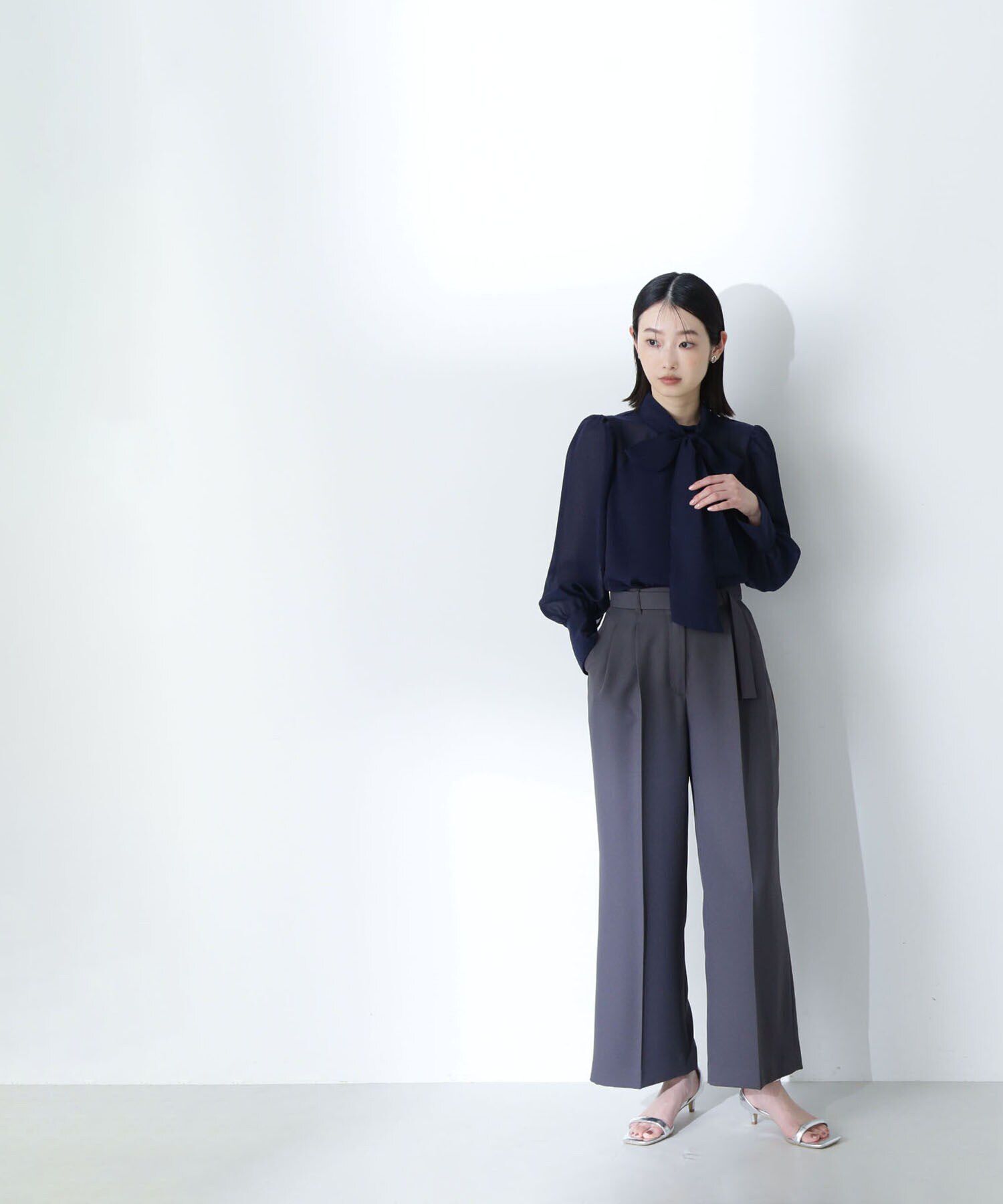  「シアーストライプボウタイブラウス」|シャツ・ブラウス|