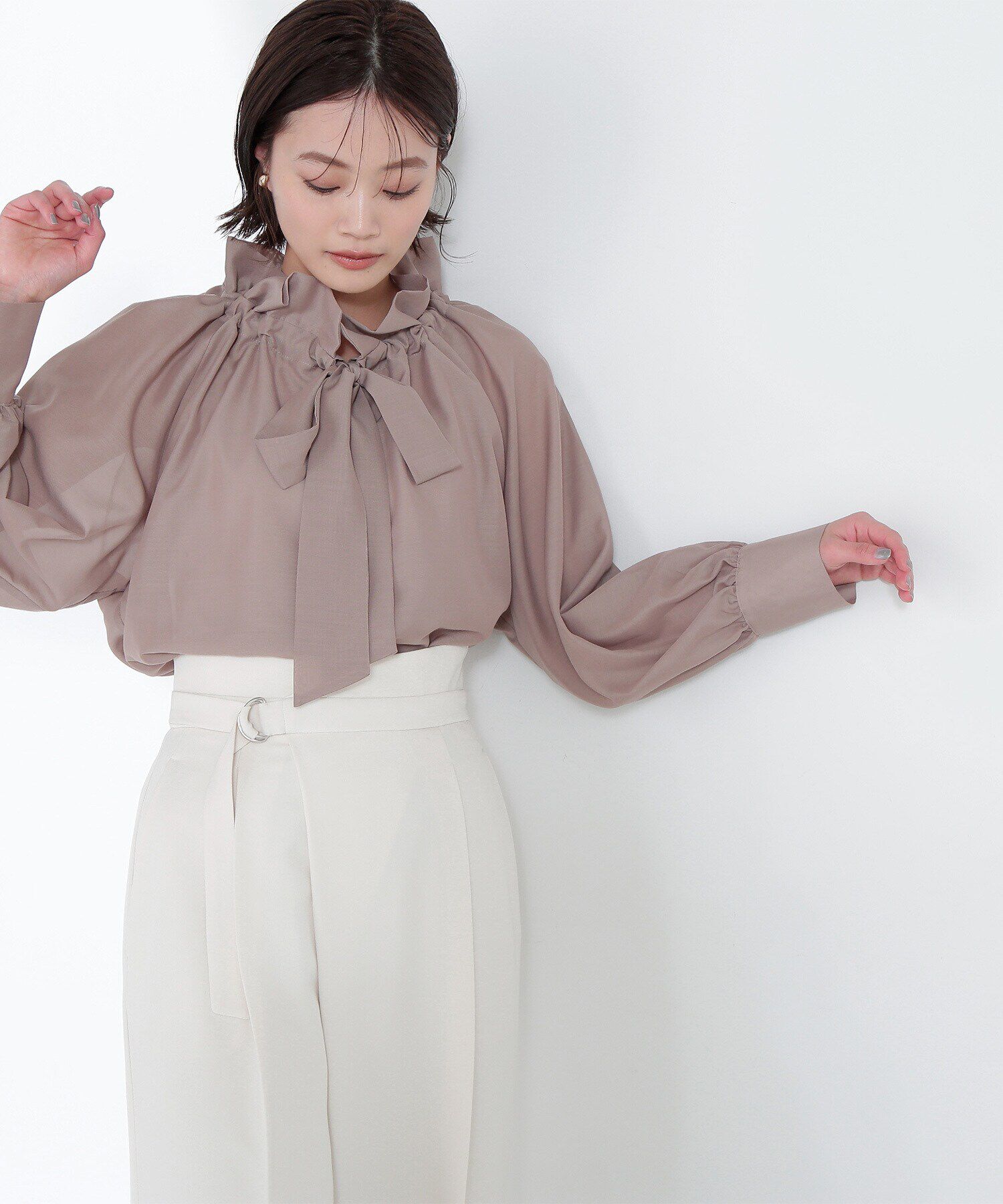  「シアーボウタイブラウス」|シャツ・ブラウス|ミルクブラウ