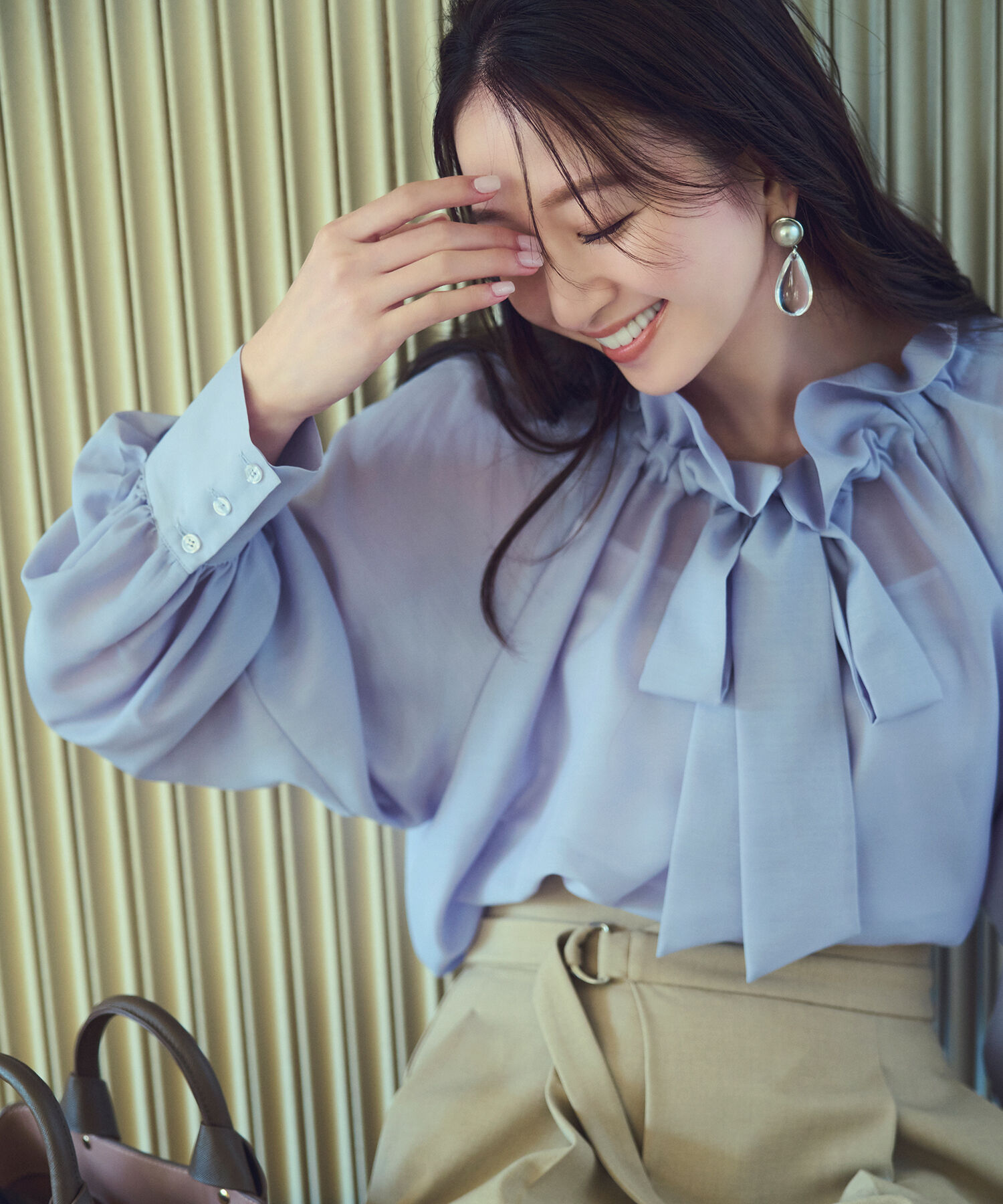  「シアーボウタイブラウス」|シャツ・ブラウス|ラベンダーブ