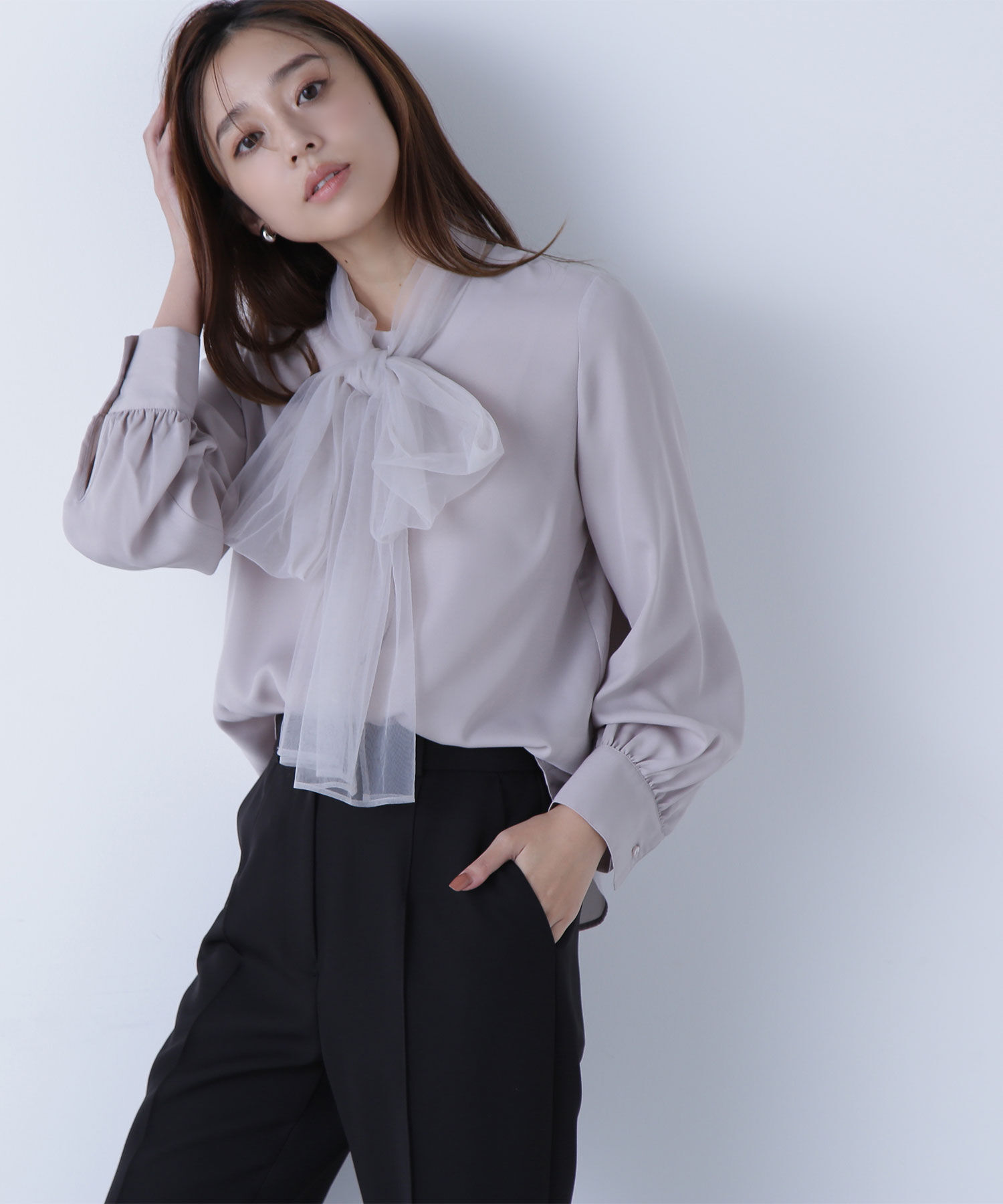  「チュールボウタイブラウス」|シャツ・ブラウス|