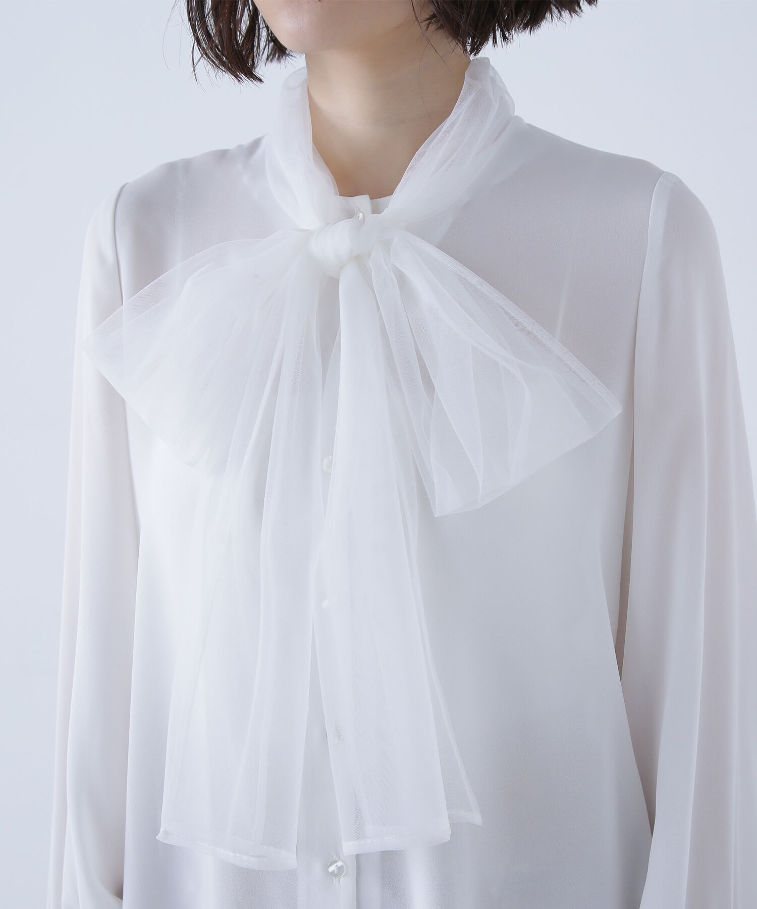  「チュールボウタイブラウス」|シャツ・ブラウス|