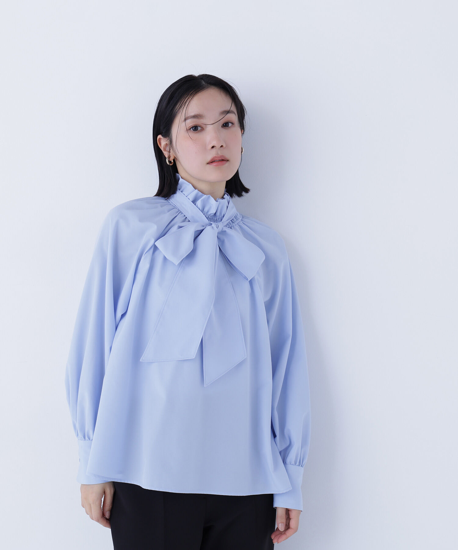  「ハイネックリボンボウブラウス」|シャツ・ブラウス|