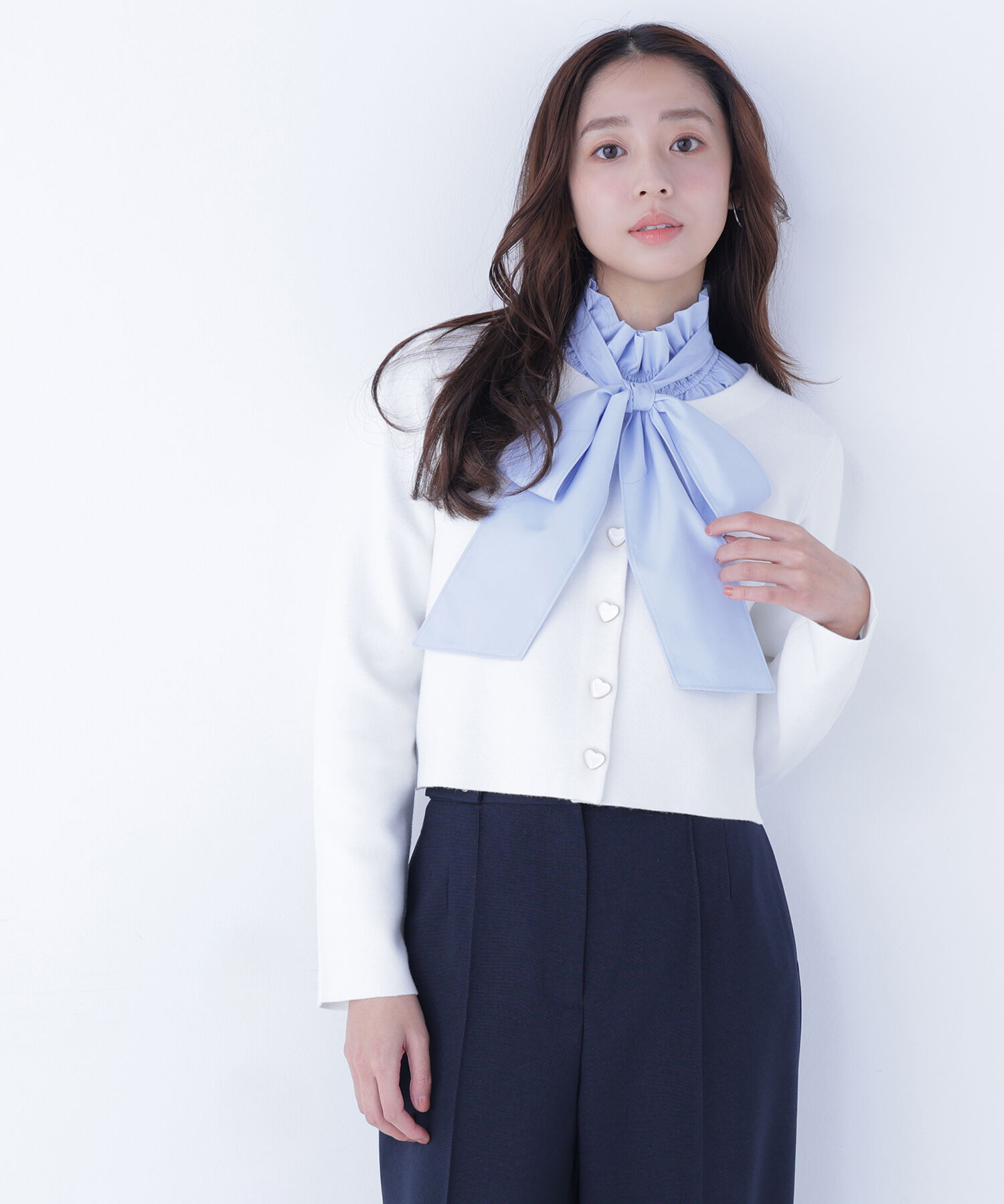  「ハイネックリボンボウブラウス」|シャツ・ブラウス|