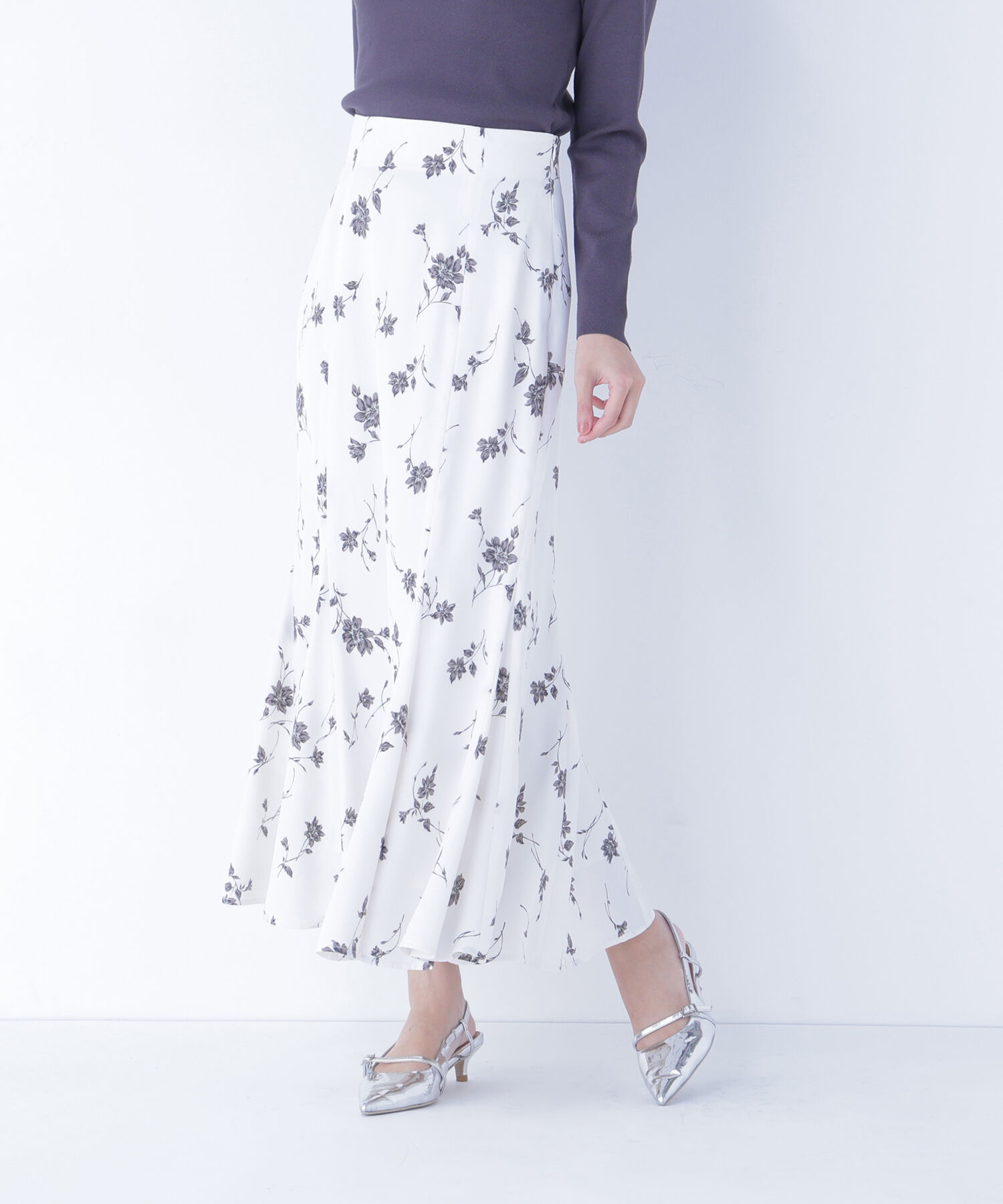  「プリントヘム切替マーメイドスカート」|スカート|