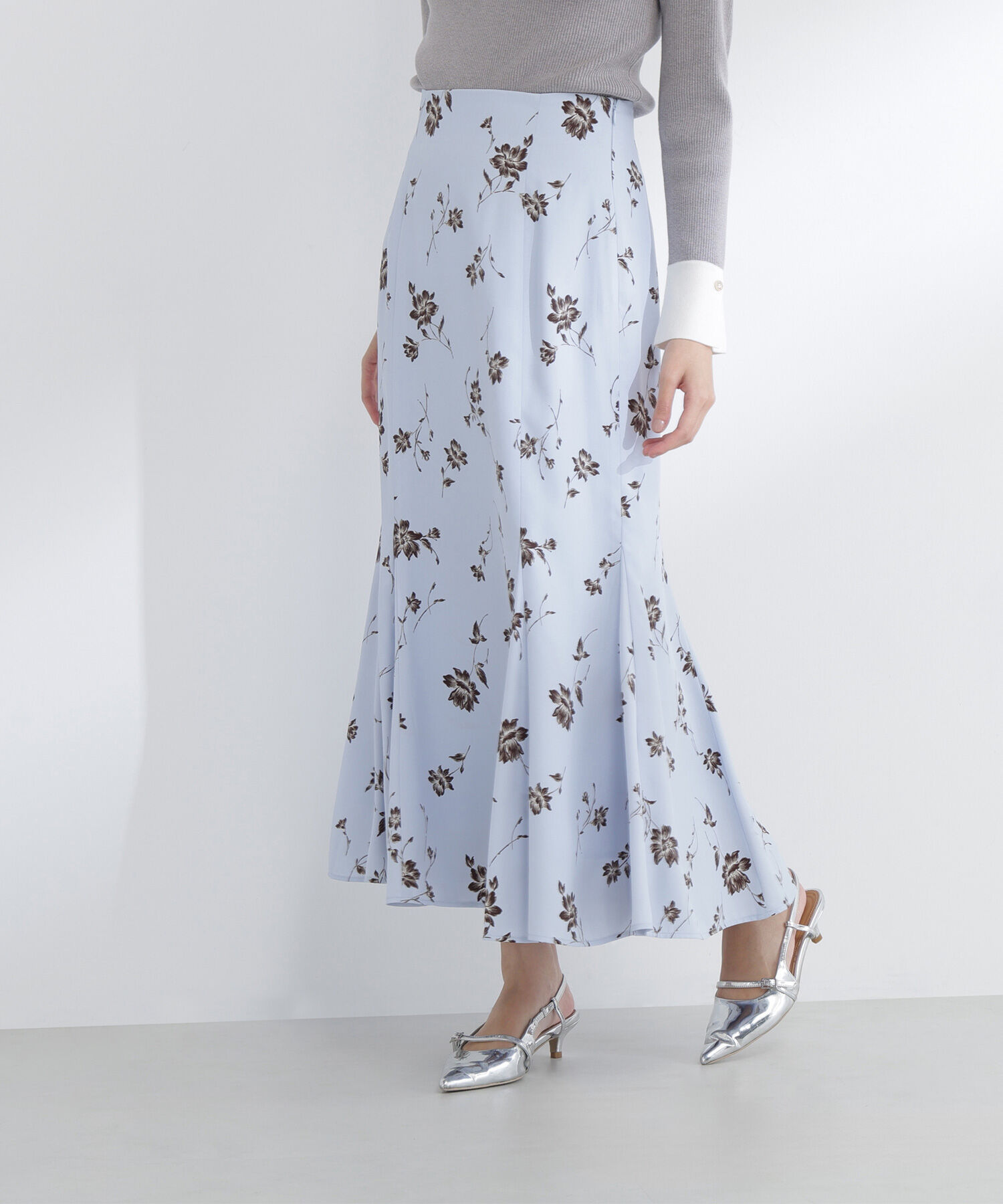  「プリントヘム切替マーメイドスカート」|スカート|